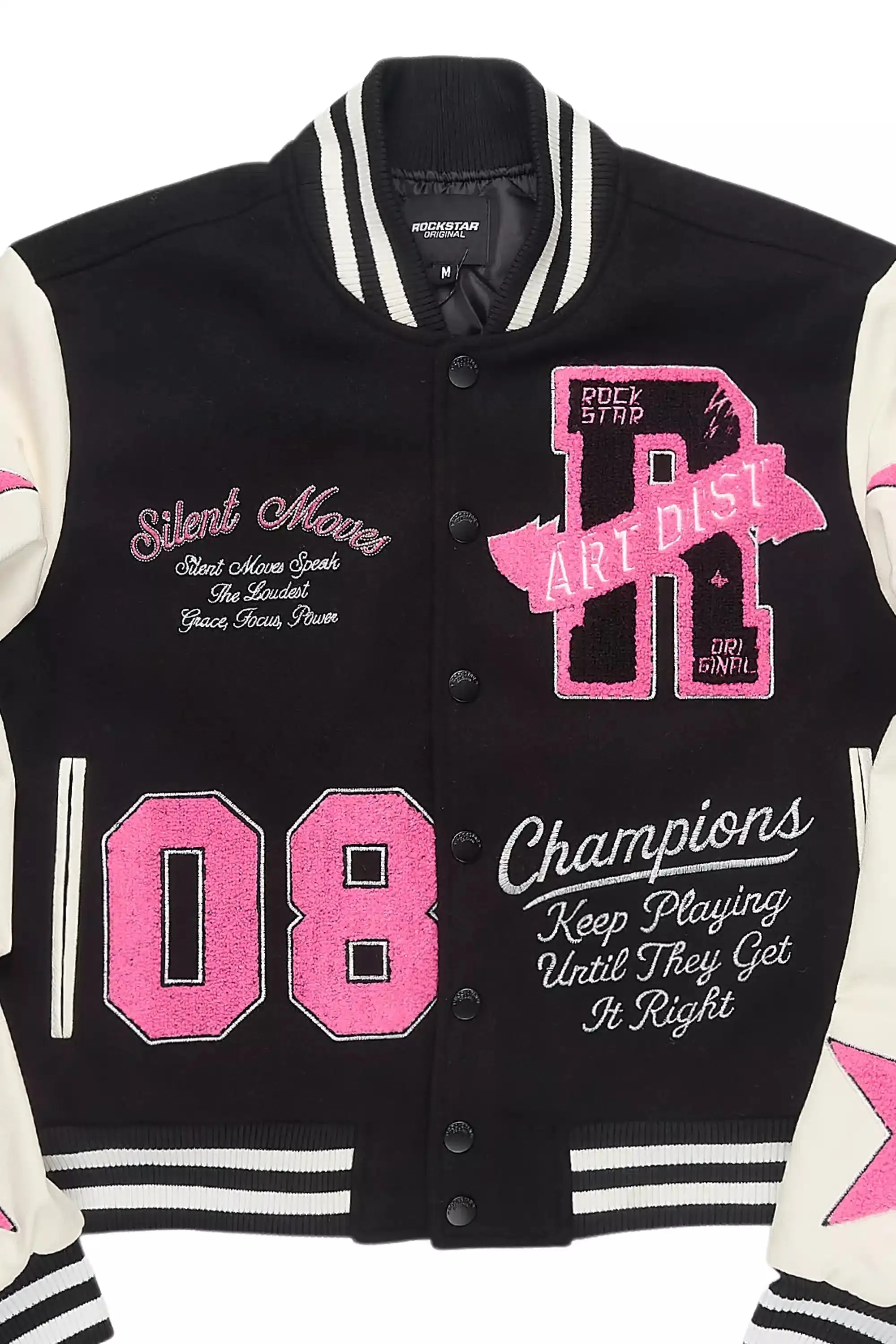 Krystle Black Oversized Varsity Jacket sold by Rockstar Original product image thumbnail 3