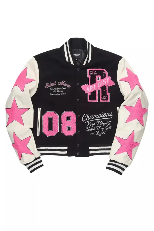 Krystle Black Oversized Varsity Jacket sold by Rockstar Original
