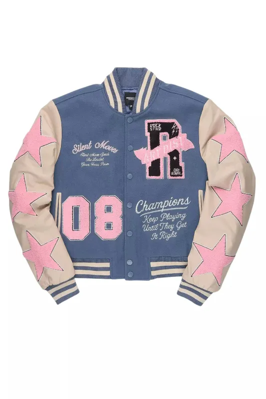 Krystle Navy Oversized Varsity Jacket sold by Rockstar Original