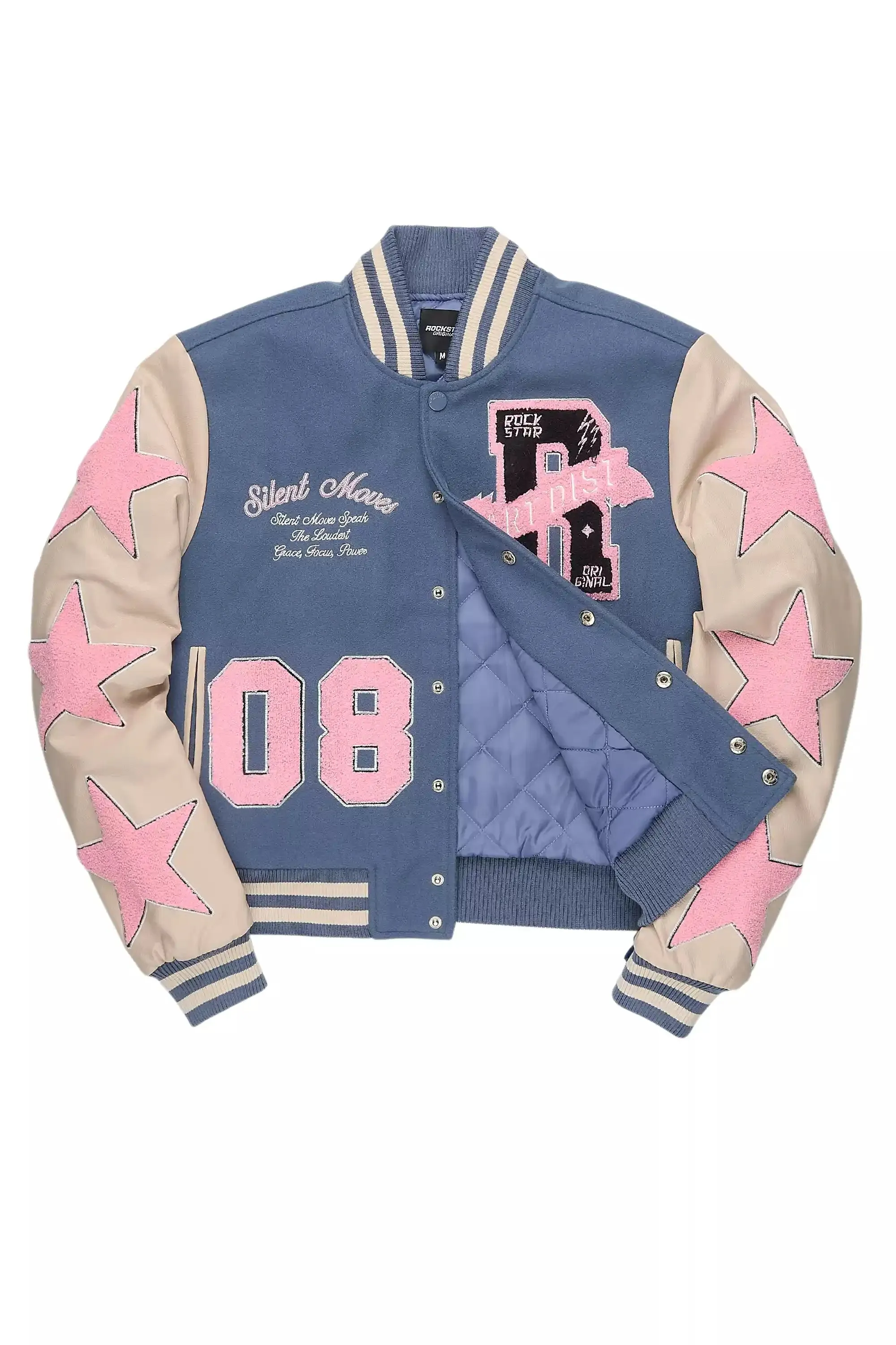 Krystle Navy Oversized Varsity Jacket sold by Rockstar Original product image thumbnail 2