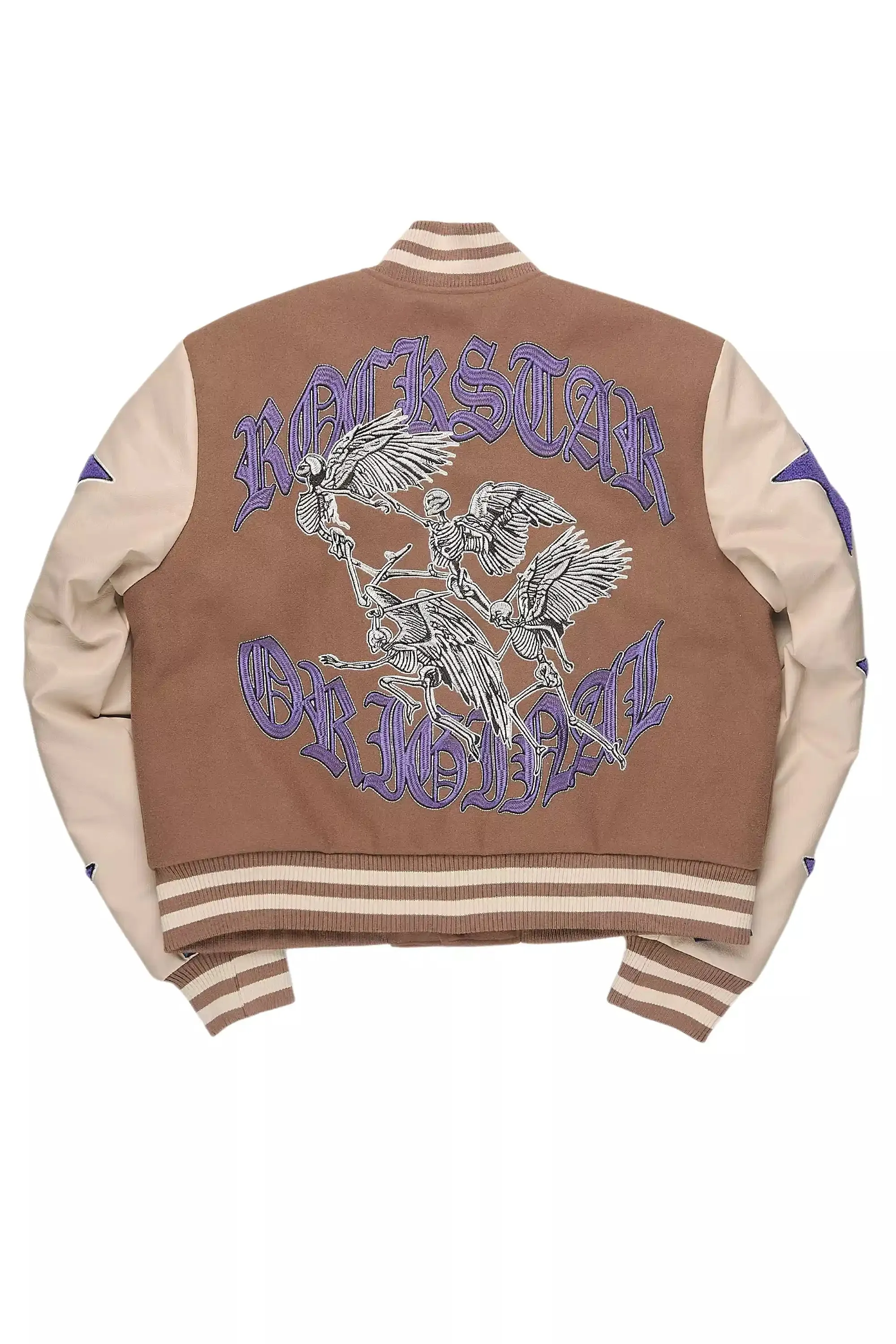Krystle Mocha Oversized Varsity Jacket sold by Rockstar Original product image thumbnail 4