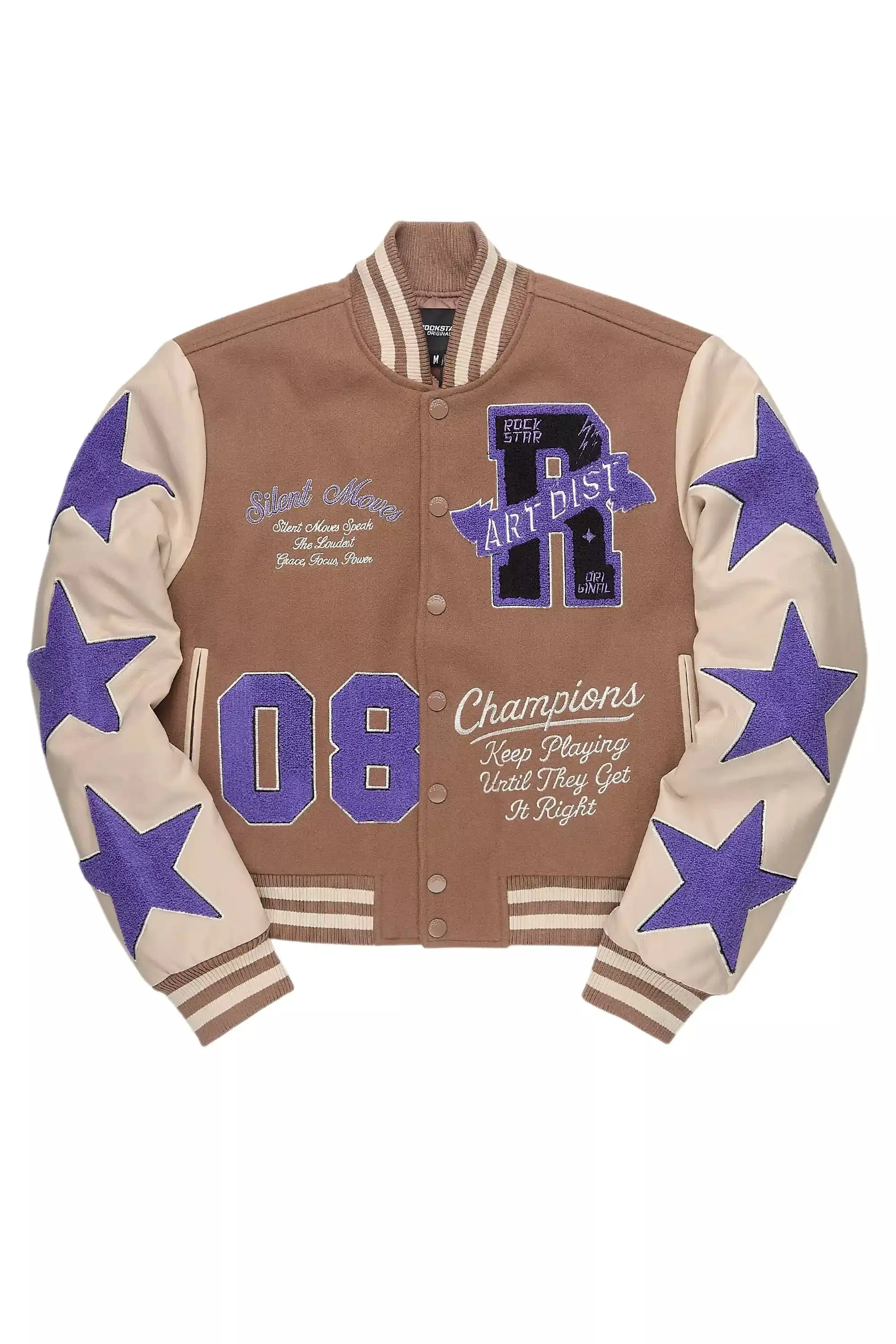 Krystle Mocha Oversized Varsity Jacket sold by Rockstar Original