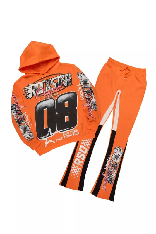 Ryker Orange/Black Hoodie/Stacked Track Pant Set sold by Rockstar Original