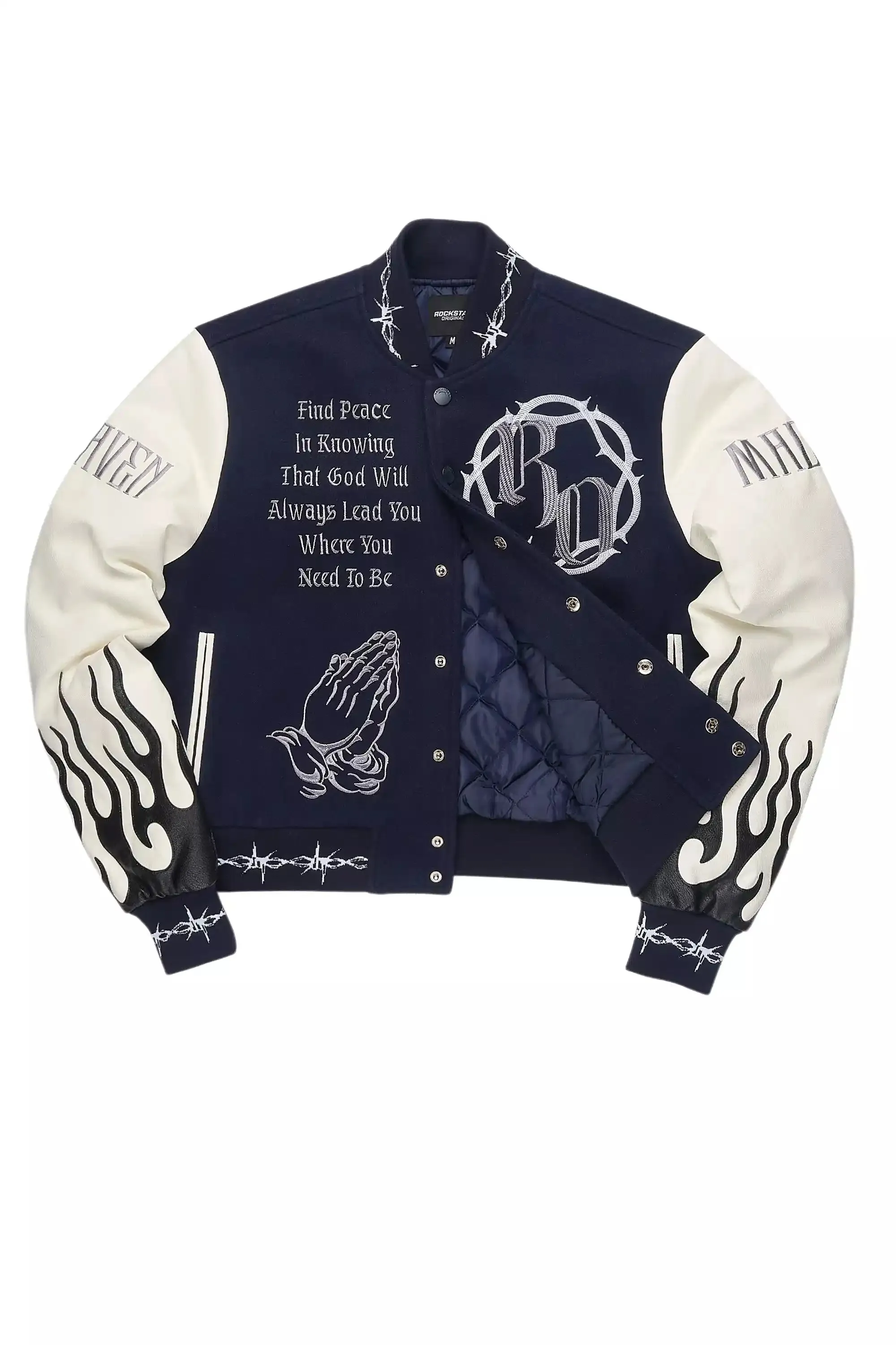 Yalanda Navy Oversized Varsity Jacket sold by Rockstar Original product image thumbnail 2