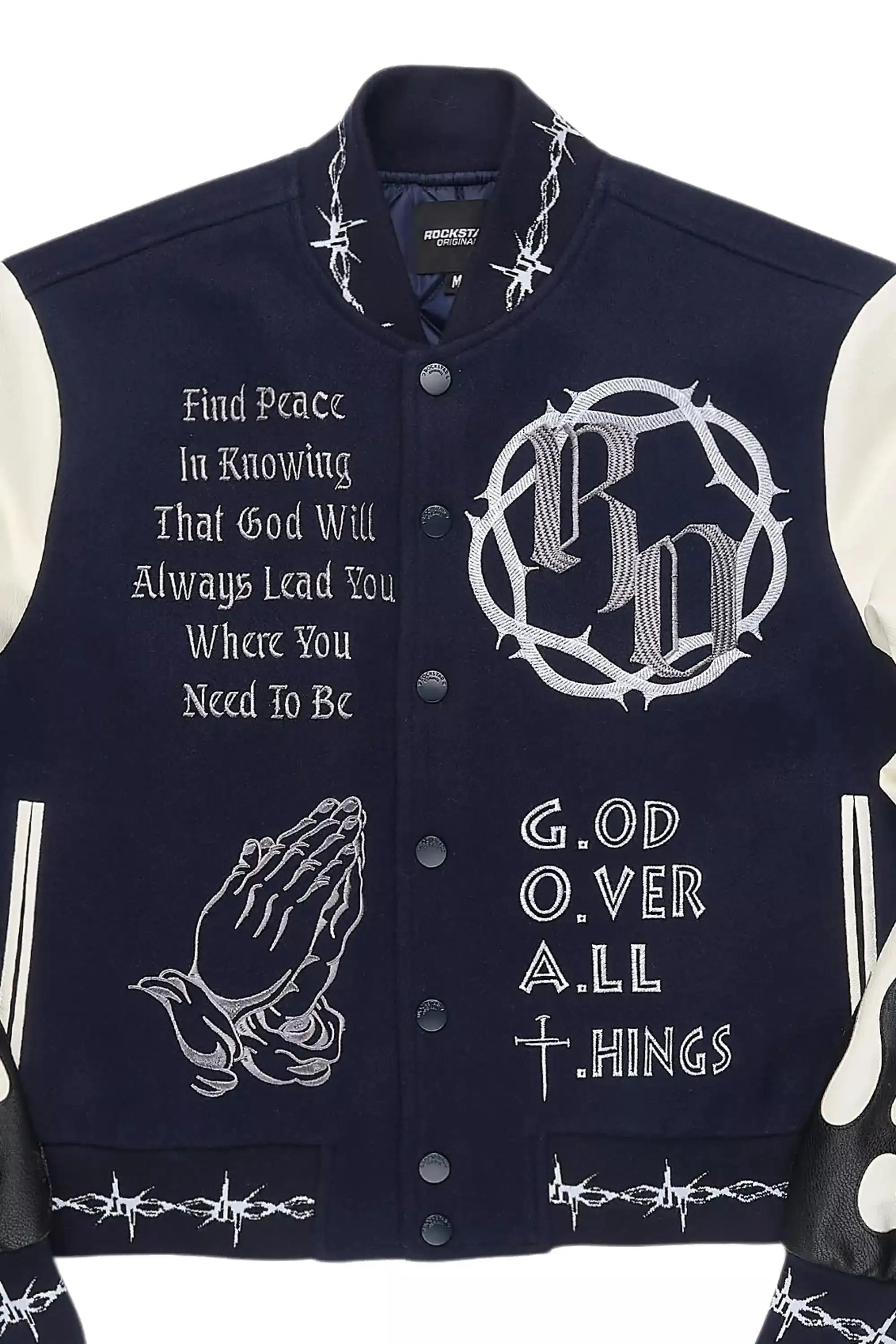 Yalanda Navy Oversized Varsity Jacket sold by Rockstar Original product image thumbnail 3