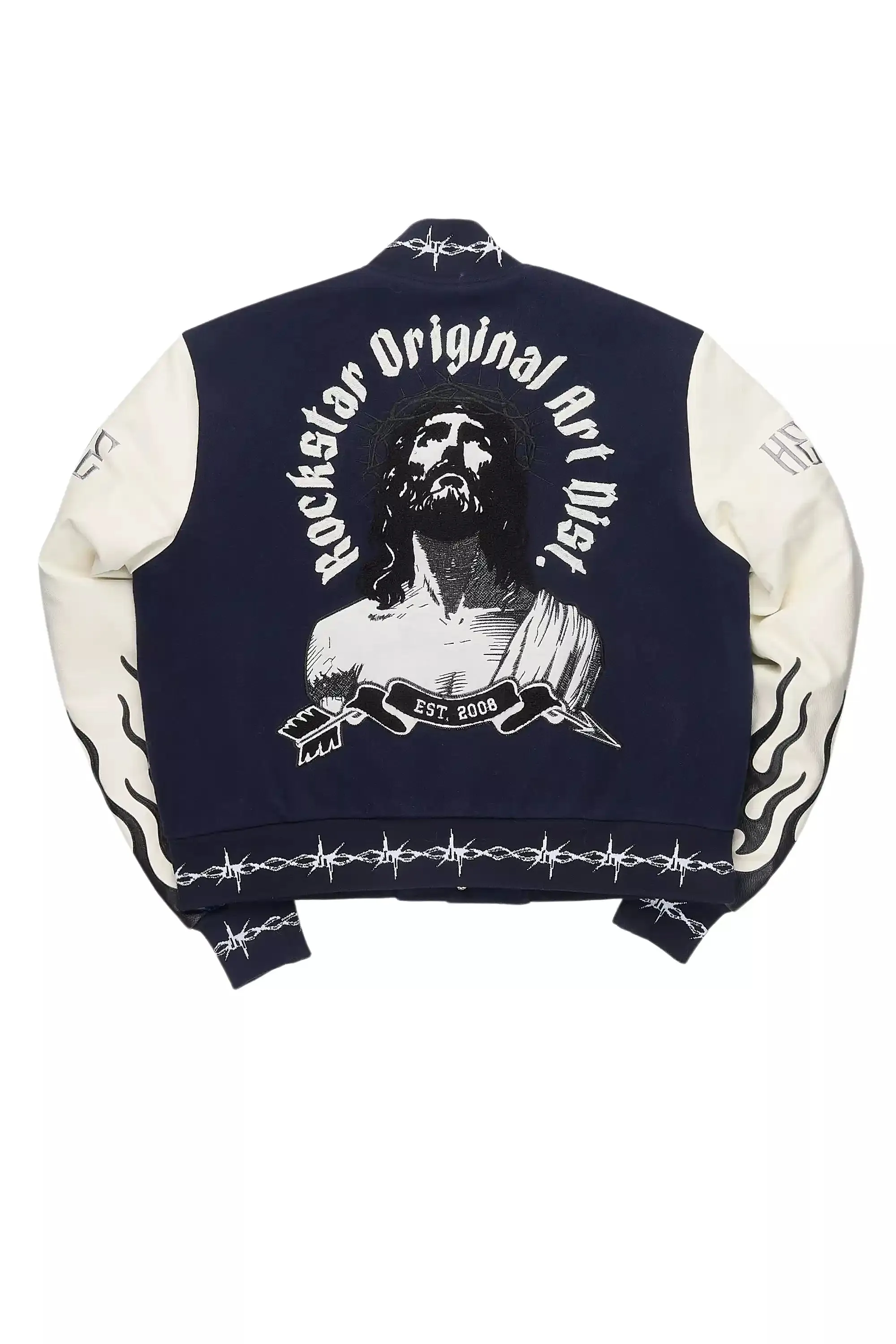 Yalanda Navy Oversized Varsity Jacket sold by Rockstar Original product image thumbnail 4
