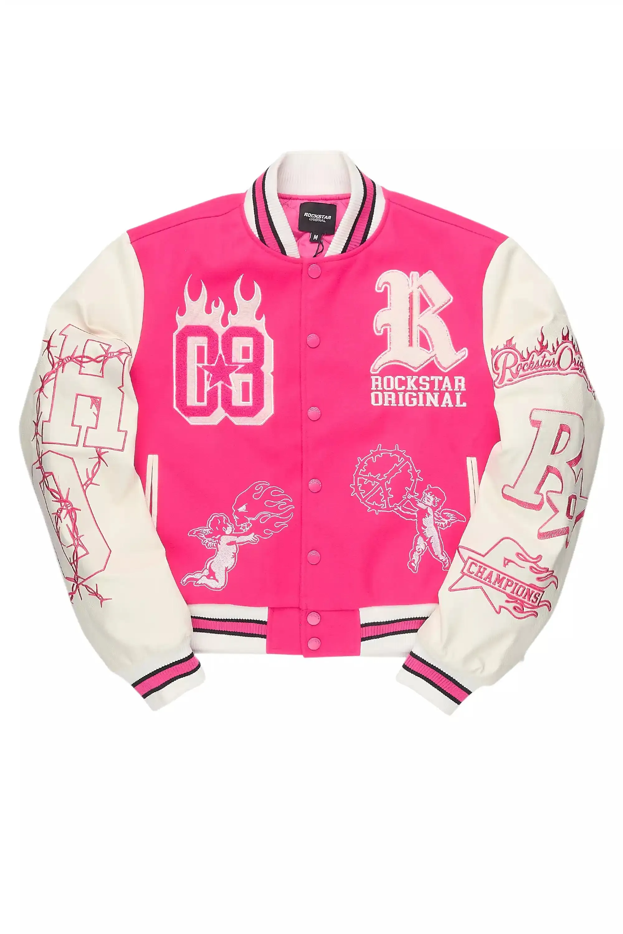 Sharray Hot Pink Oversized Varsity Jacket sold by Rockstar Original