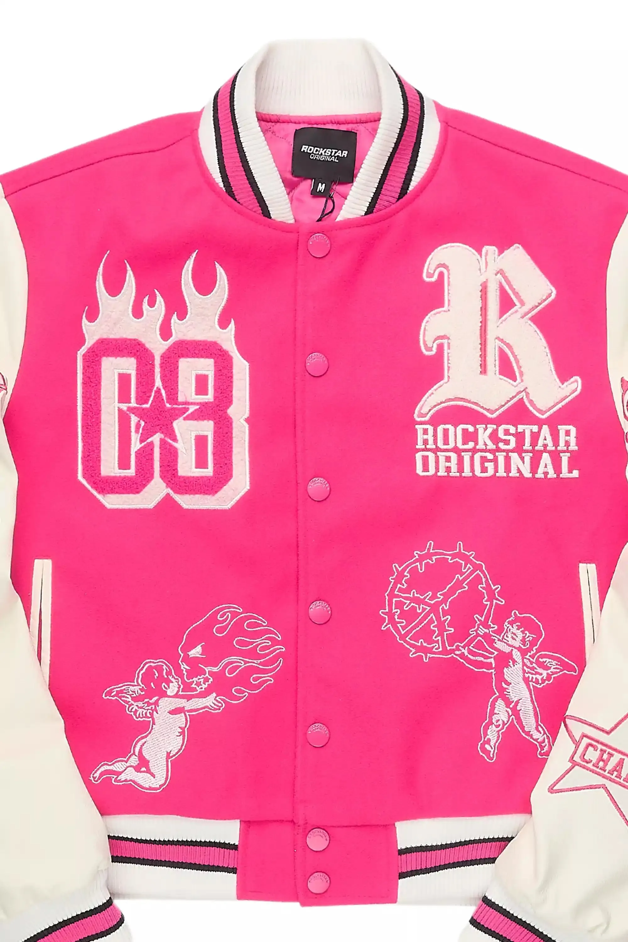 Sharray Hot Pink Oversized Varsity Jacket sold by Rockstar Original product image thumbnail 3