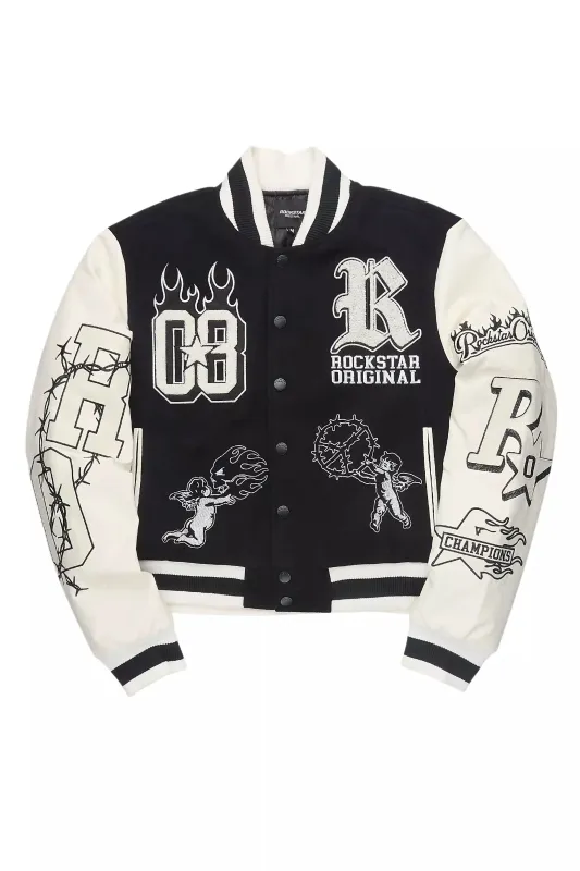 Sharray Black Oversized Varsity Jacket sold by Rockstar Original