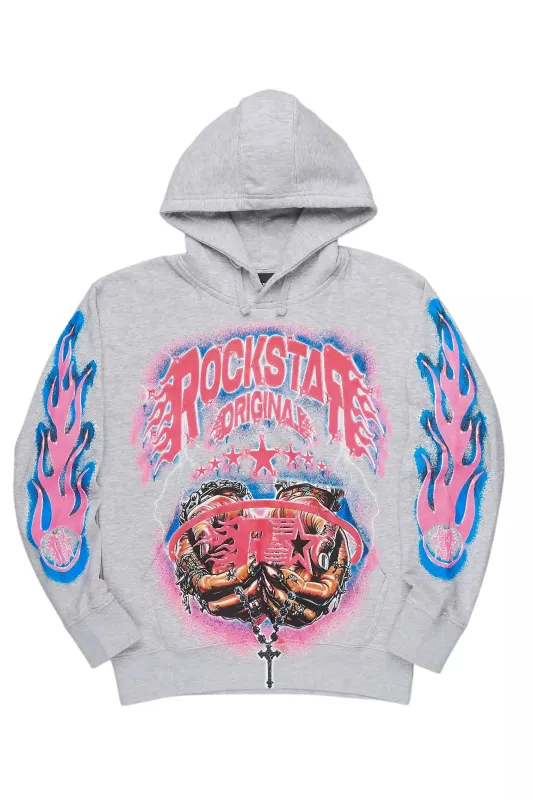 Zeniyah Heather Grey Graphic Hoodie sold by Rockstar Original