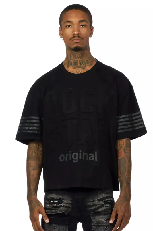 Rulik Black Boxy Crop T-Shirt sold by Rockstar Original