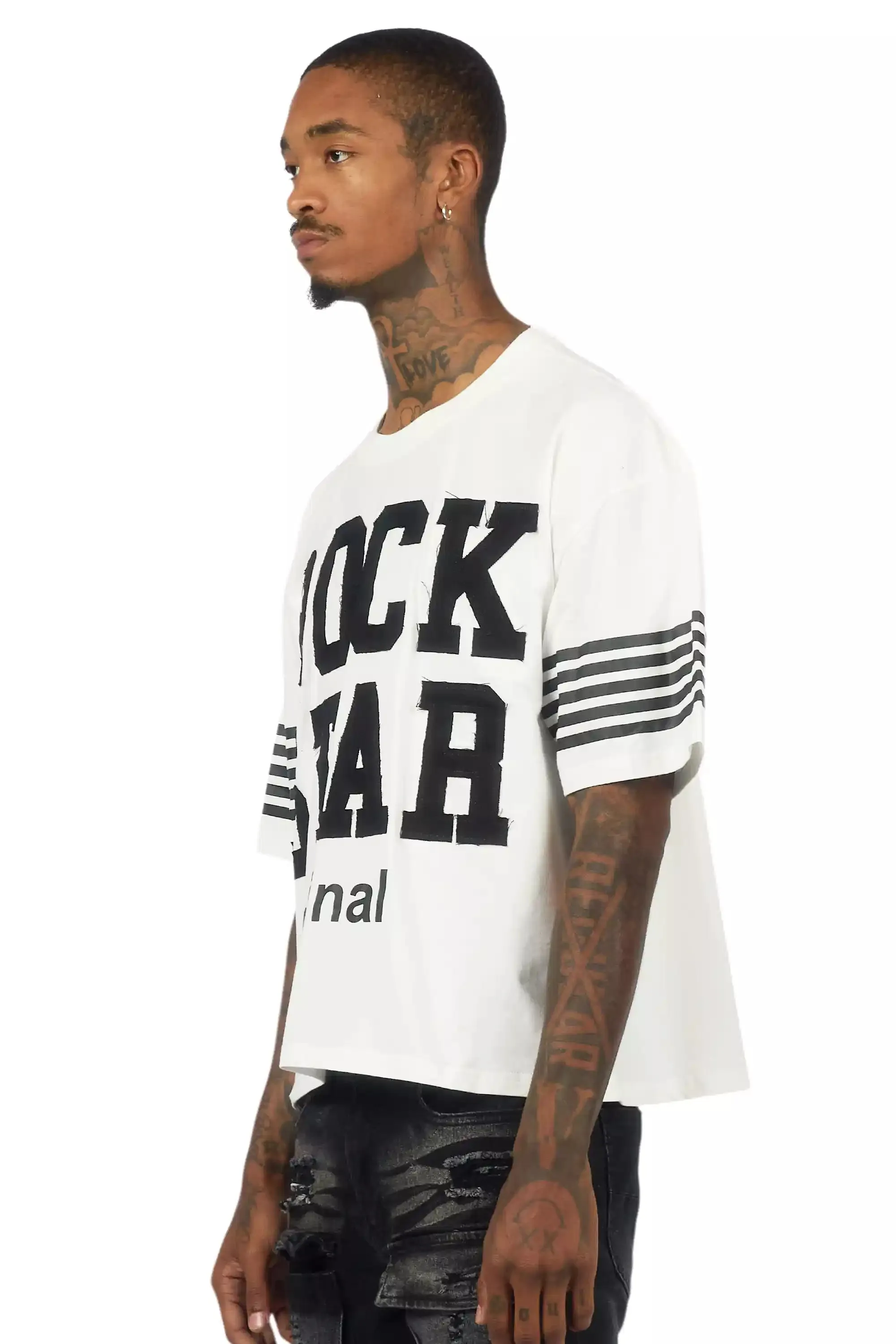 Rulik White Boxy Crop T-Shirt sold by Rockstar Original product image thumbnail 4