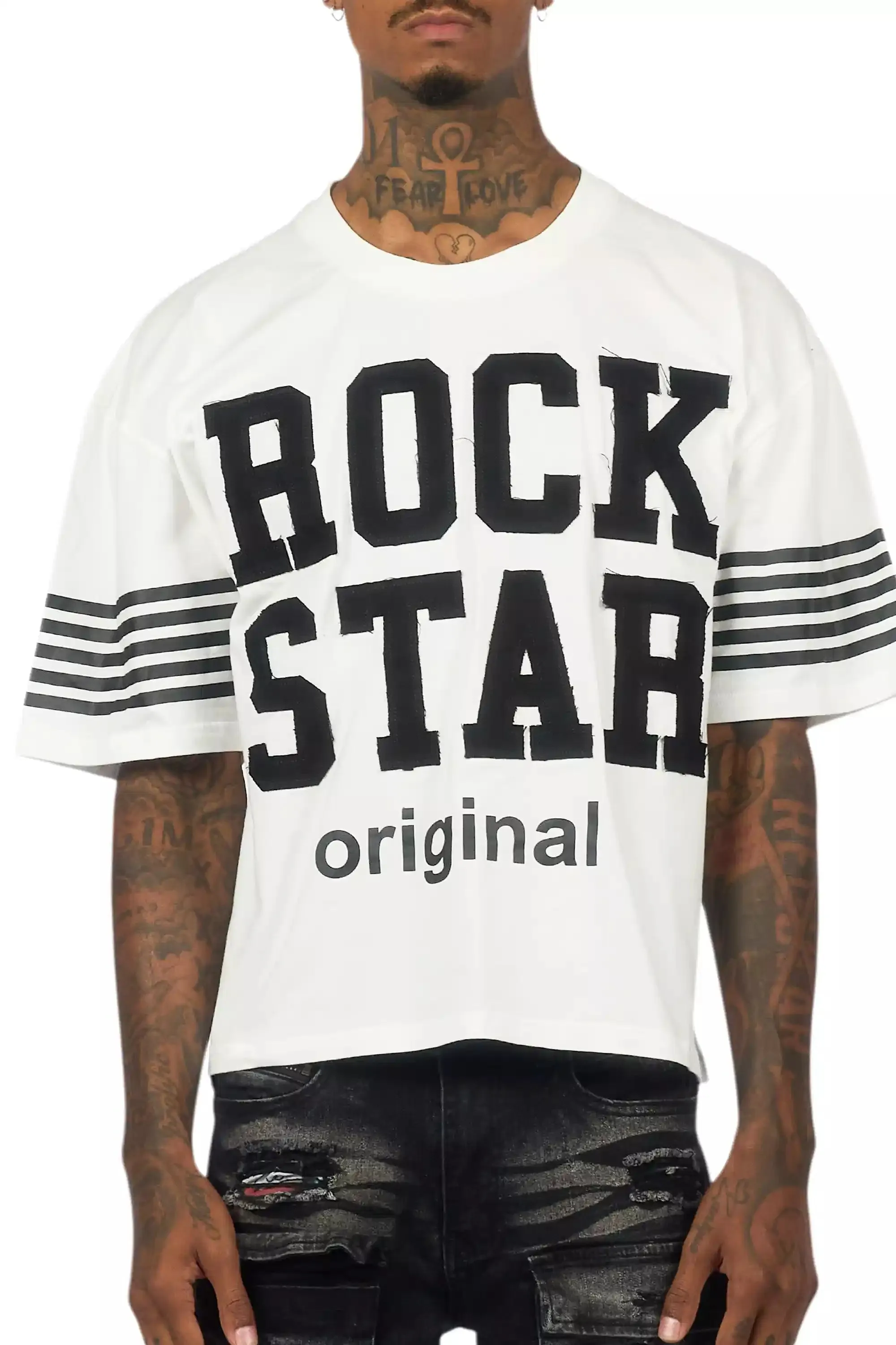 Rulik White Boxy Crop T-Shirt sold by Rockstar Original product image thumbnail 5