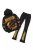 Nelz Black/Orange Graphic Hoodie/Baggy Track Pant Set sold by Rockstar Original