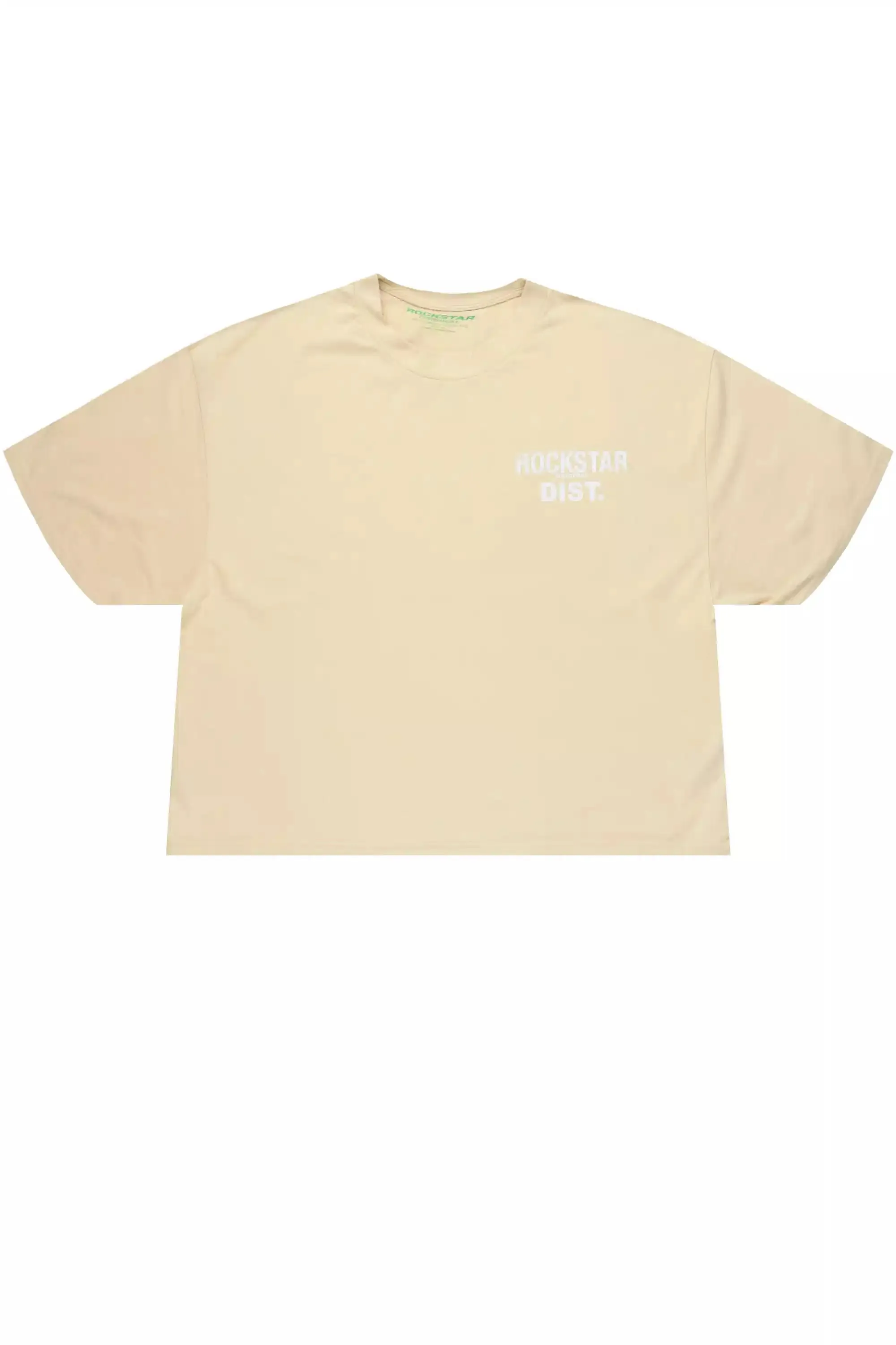 Lake Beige/White Boxy Crop T-Shirt sold by Rockstar Original product image thumbnail 3