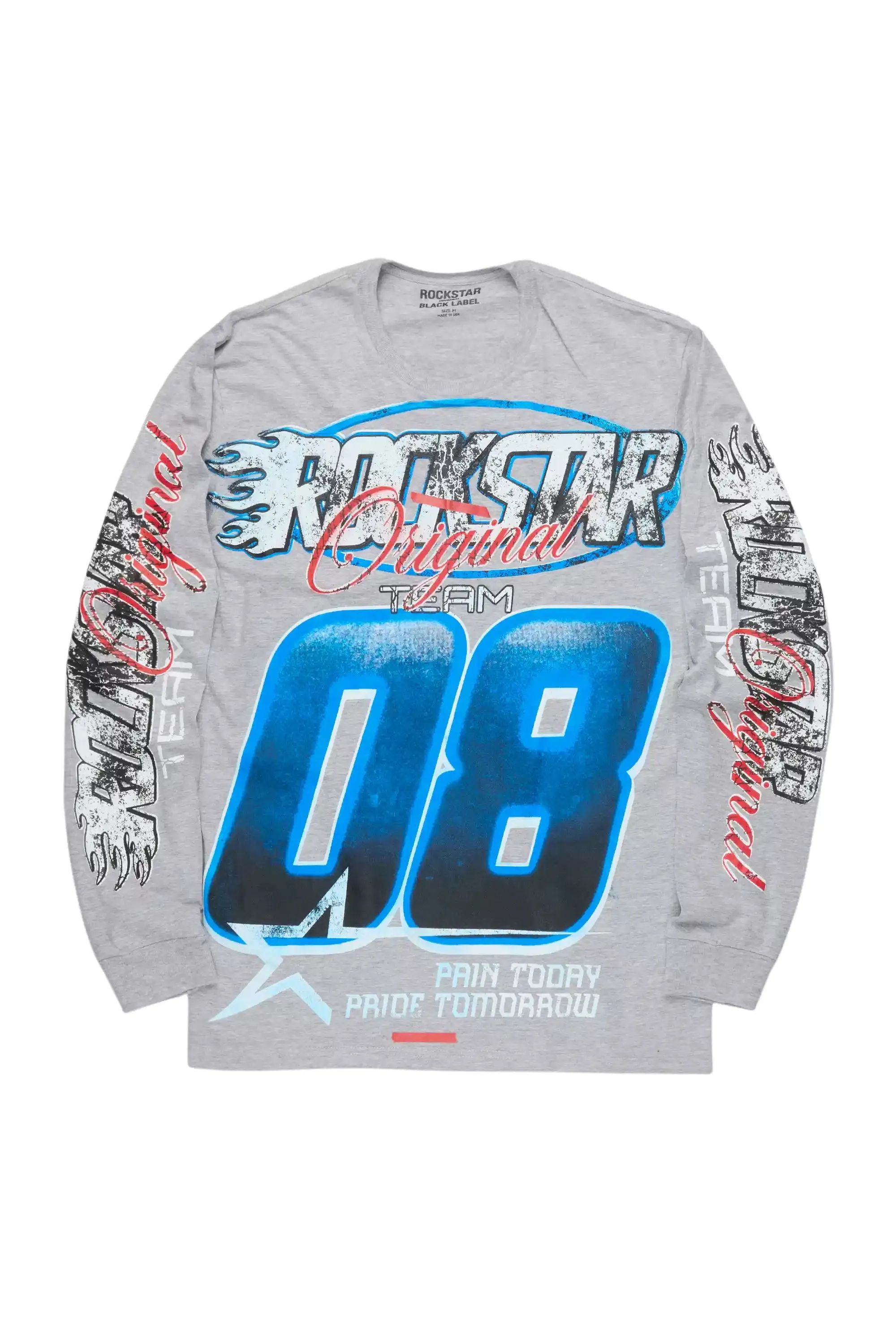 Mistelle Heather Grey Graphic Long Sleeve Tee sold by Rockstar Original