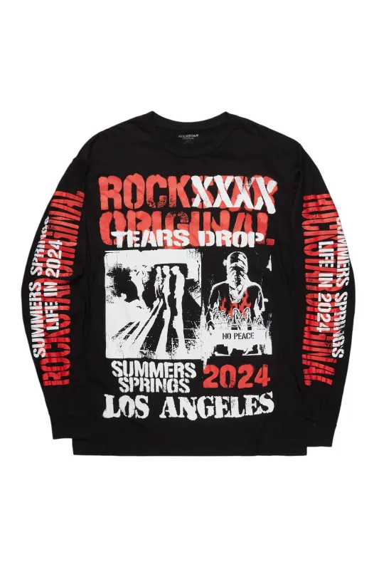 Lamani Black Graphic Long Sleeve Tee made by Rockstar Original