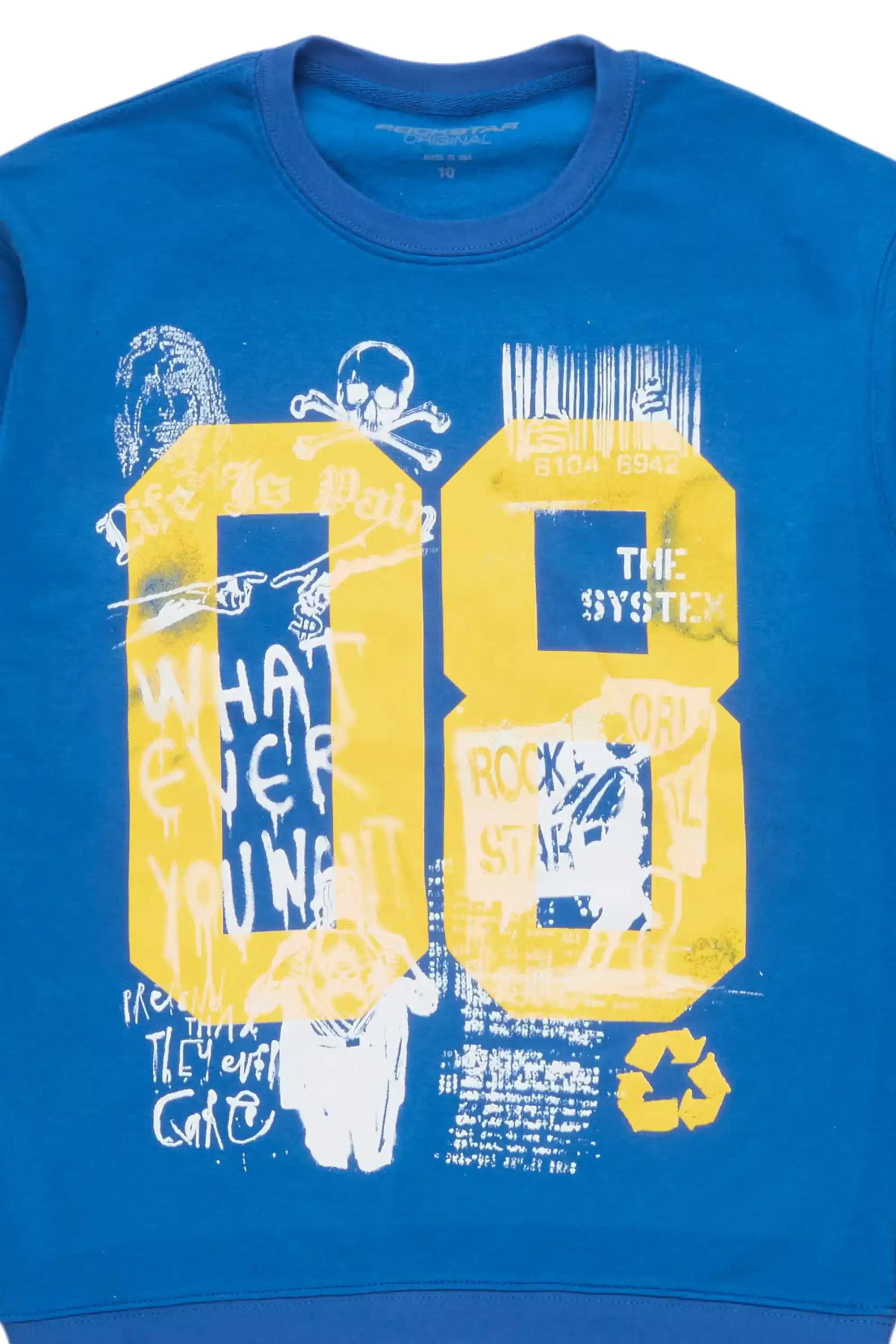 Boys Beau Royal Blue/Yellow Graphic Crewneck sold by Rockstar Original product image thumbnail 2