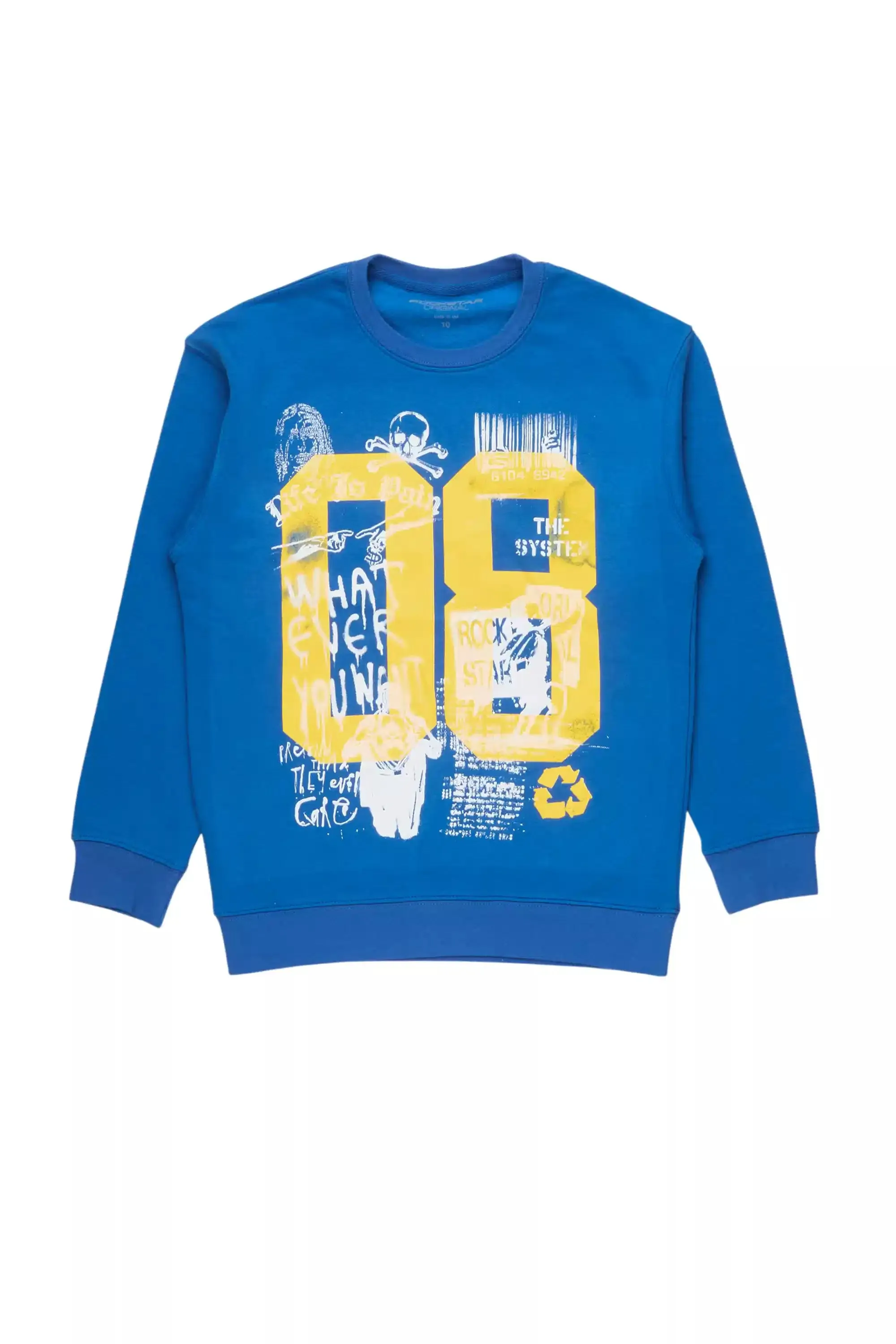 Boys Beau Royal Blue/Yellow Graphic Crewneck sold by Rockstar Original