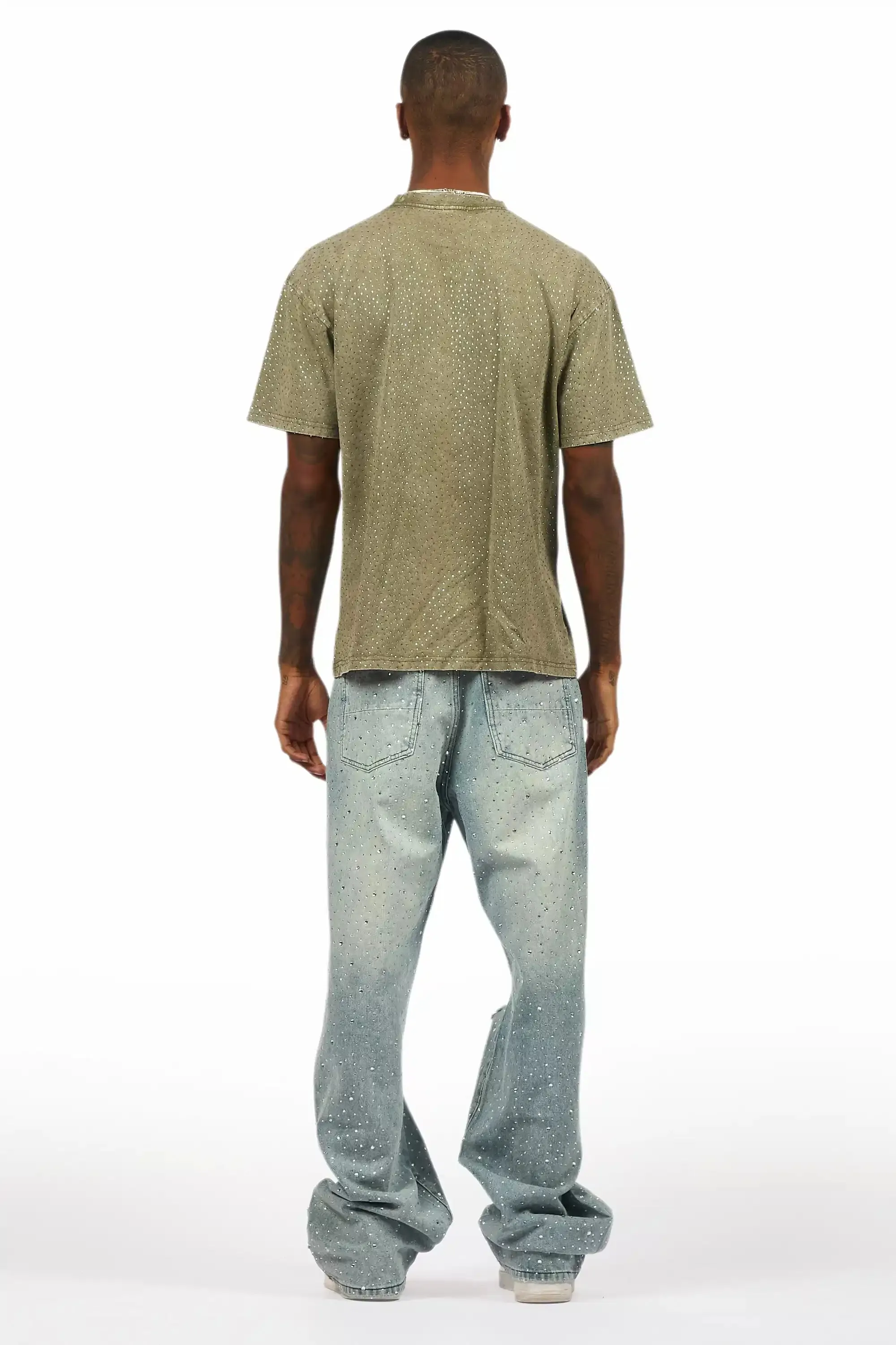 Discolite Rhinestone Light Blue Baggy Jean sold by Rockstar Original product image thumbnail 5