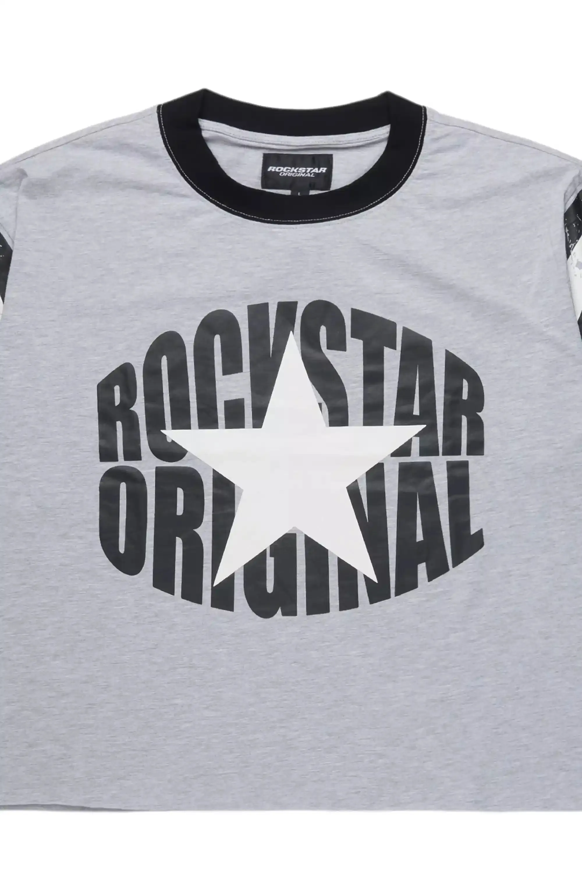 States Grey Boxy Crop T-Shirt sold by Rockstar Original product image thumbnail 2