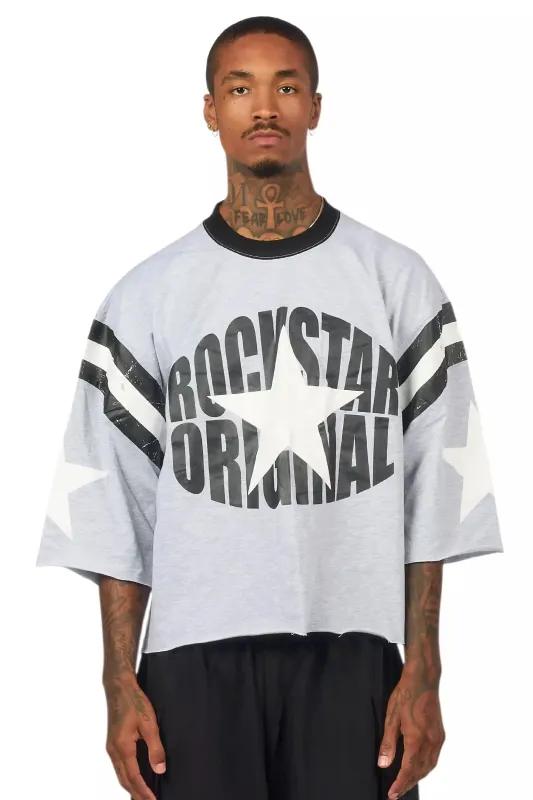 States Grey Boxy Crop T-Shirt sold by Rockstar Original