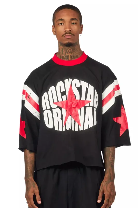 States Black Boxy Crop T-Shirt sold by Rockstar Original