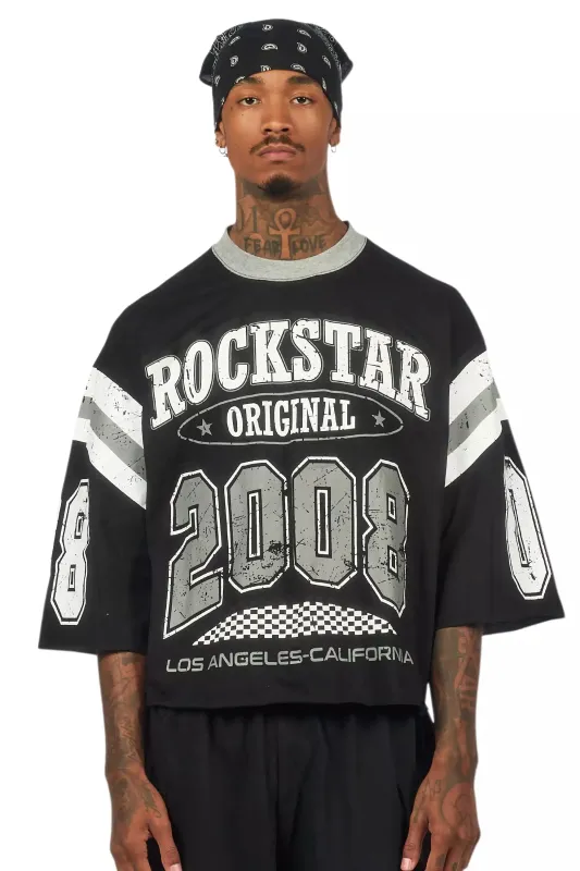 Jaren Black Boxy Crop T-Shirt sold by Rockstar Original