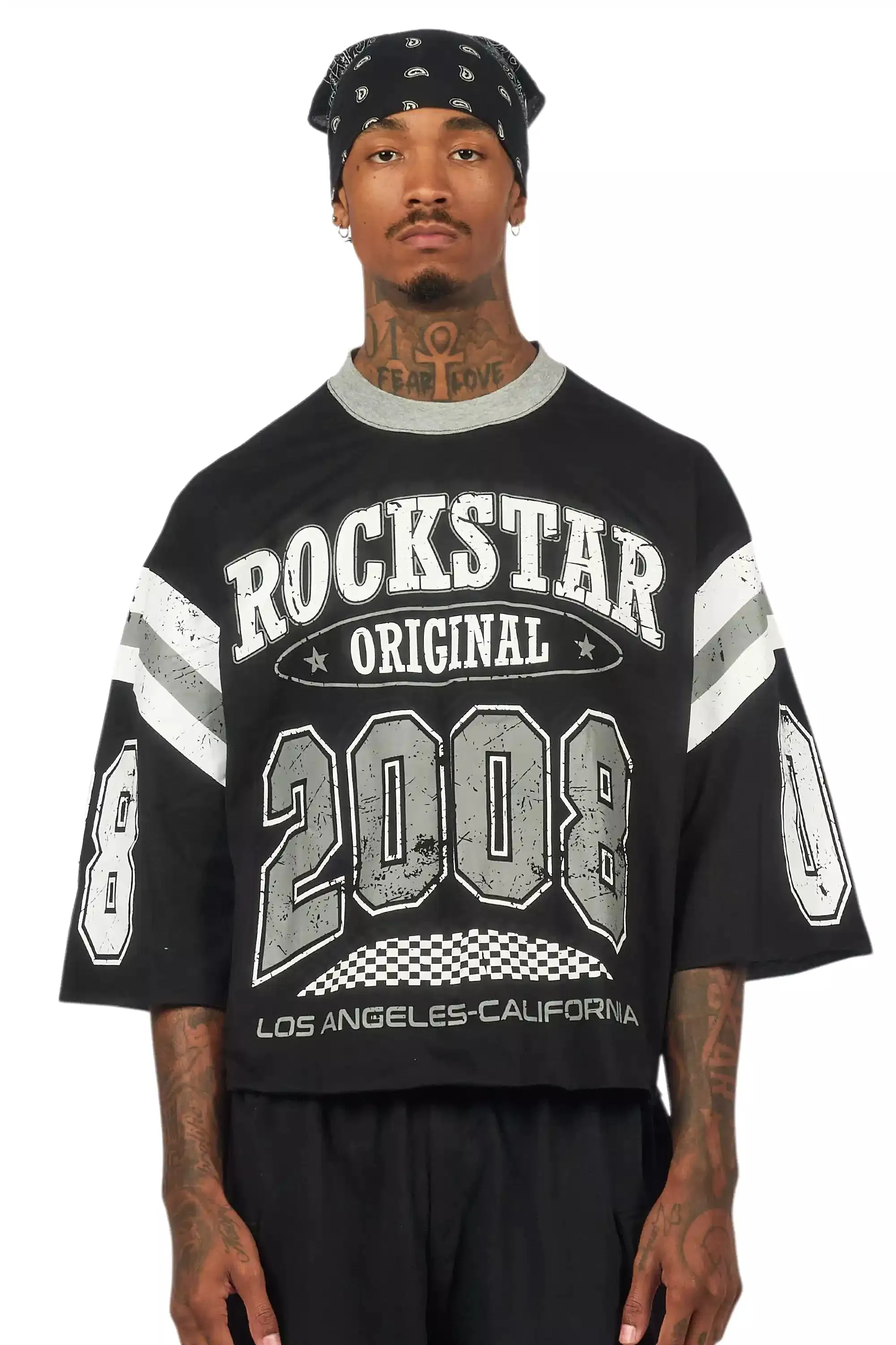 Jaren Black Boxy Crop T-Shirt sold by Rockstar Original