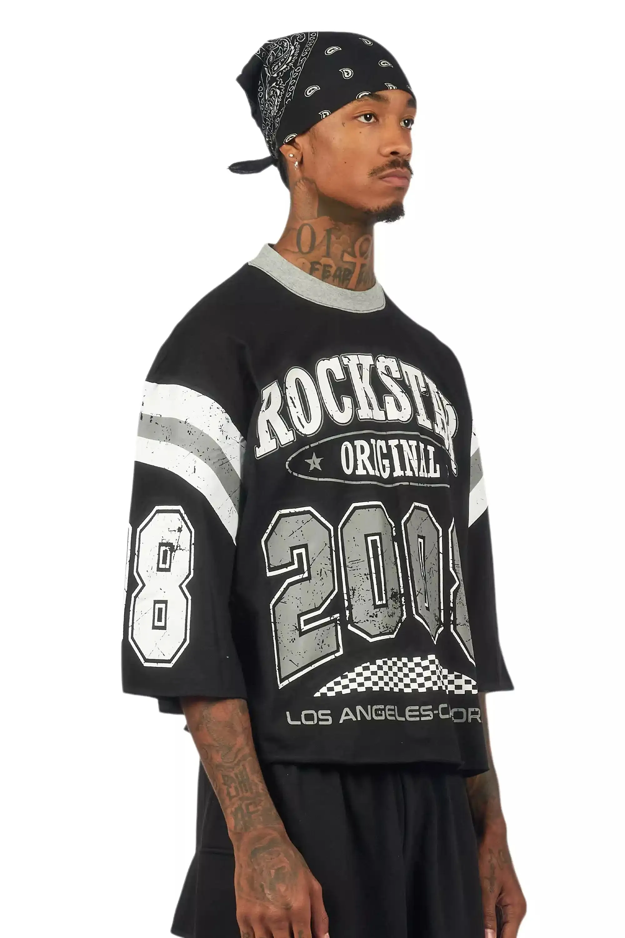 Jaren Black Boxy Crop T-Shirt sold by Rockstar Original product image thumbnail 3