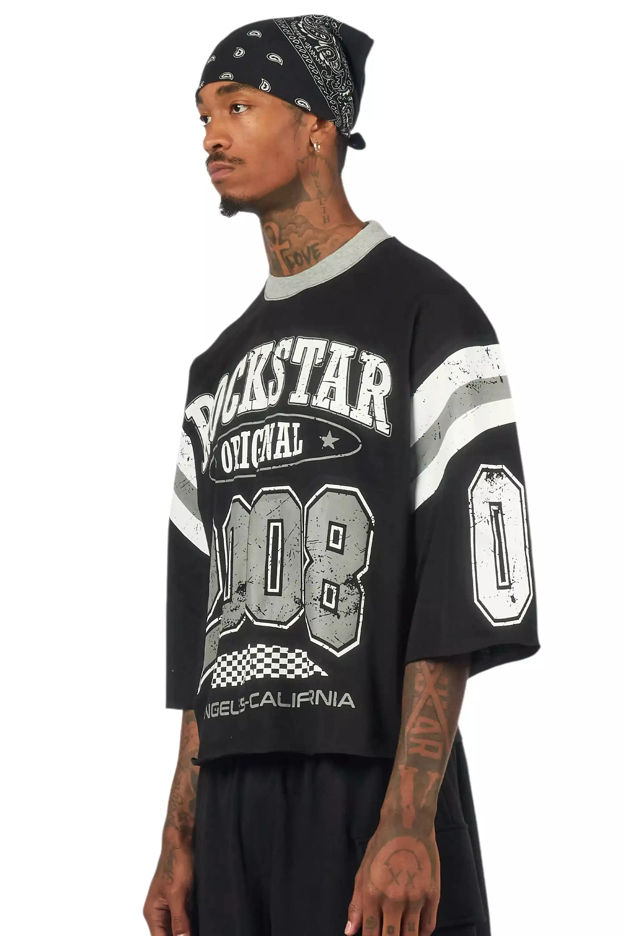 Jaren Black Boxy Crop T-Shirt sold by Rockstar Original product image thumbnail 4