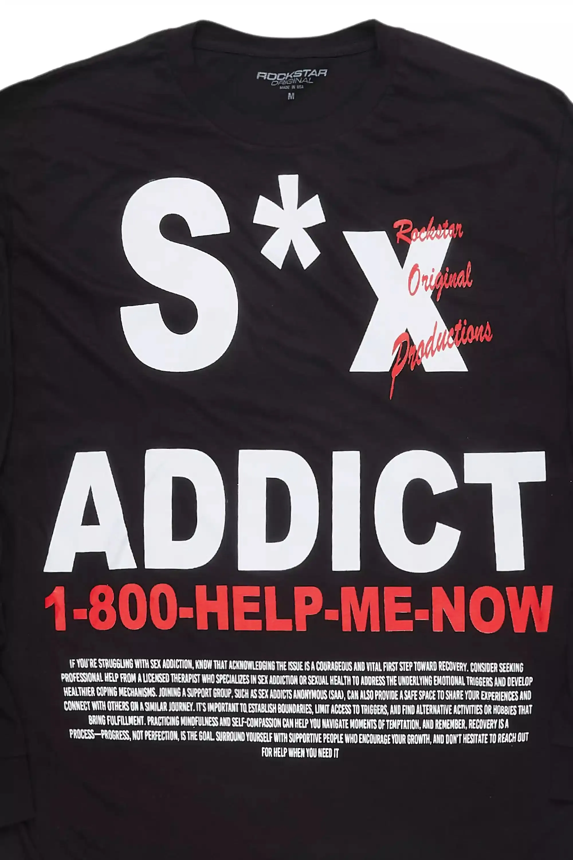 Addict Black/Red Long Sleeve Graphic T-Shirt sold by Rockstar Original product image thumbnail 2