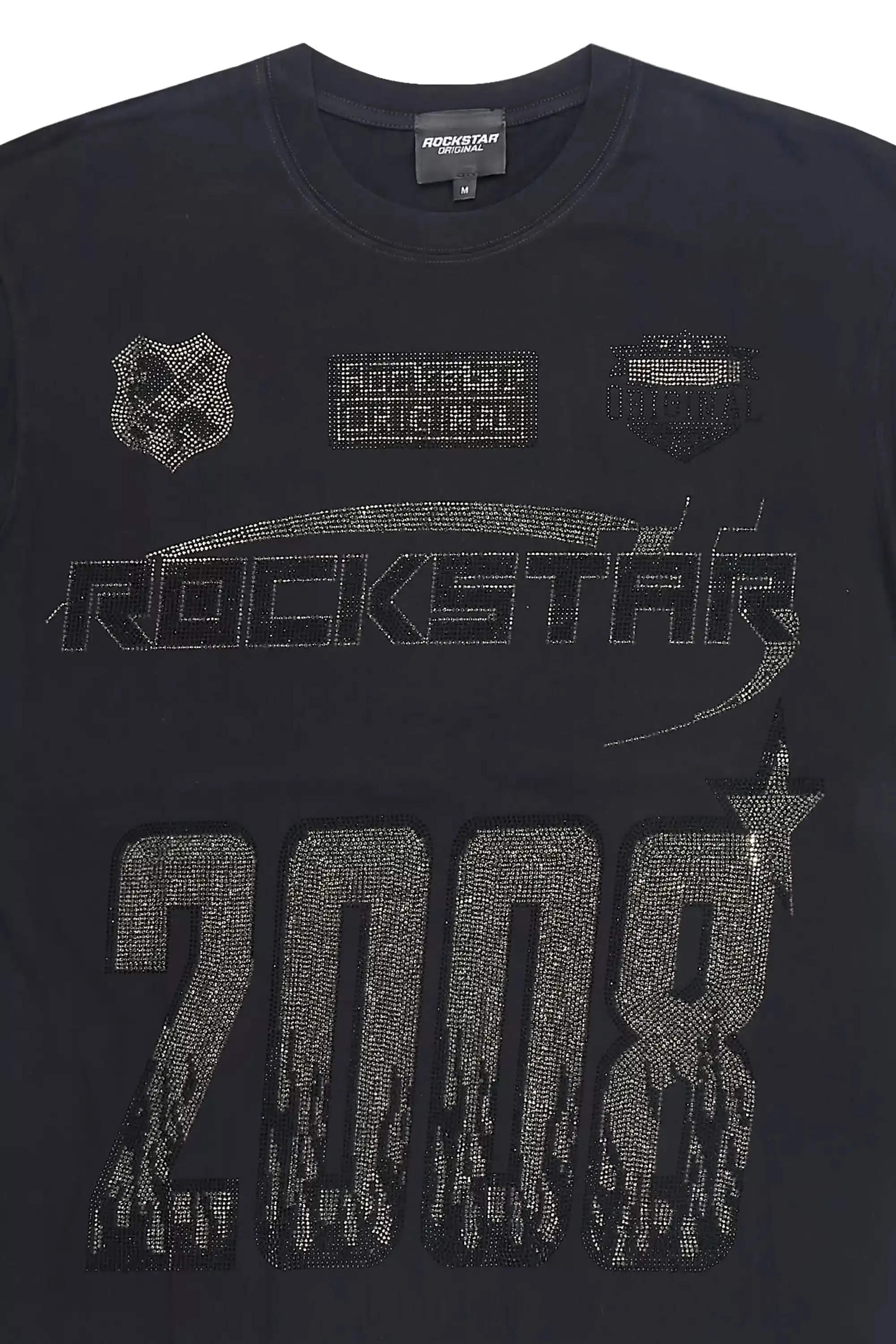 Amos 2.0 Black Graphic Rhinestone T-Shirt sold by Rockstar Original product image thumbnail 2