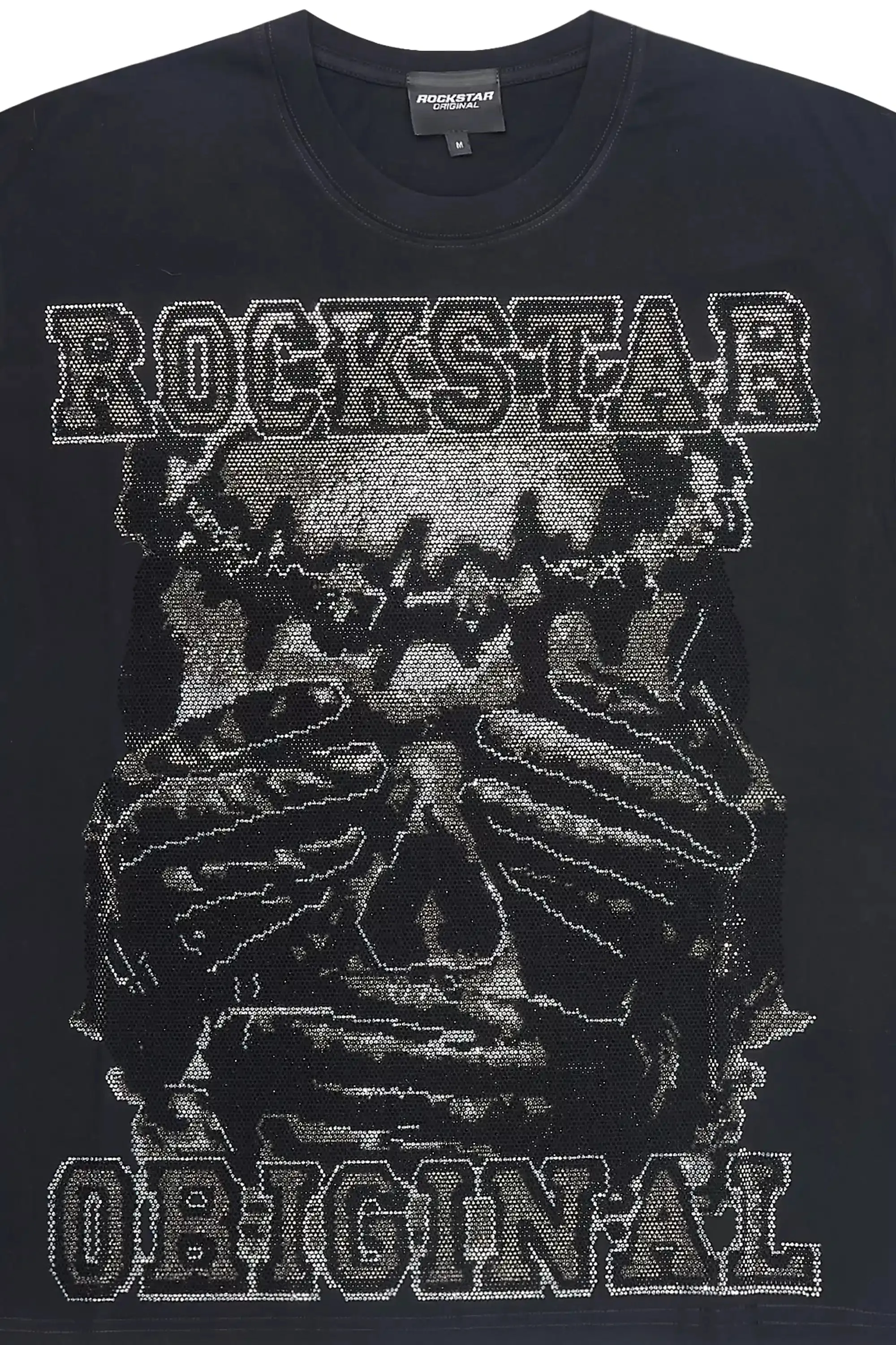 Move In Silence Black Graphic Rhinestone T-Shirt sold by Rockstar Original product image thumbnail 2