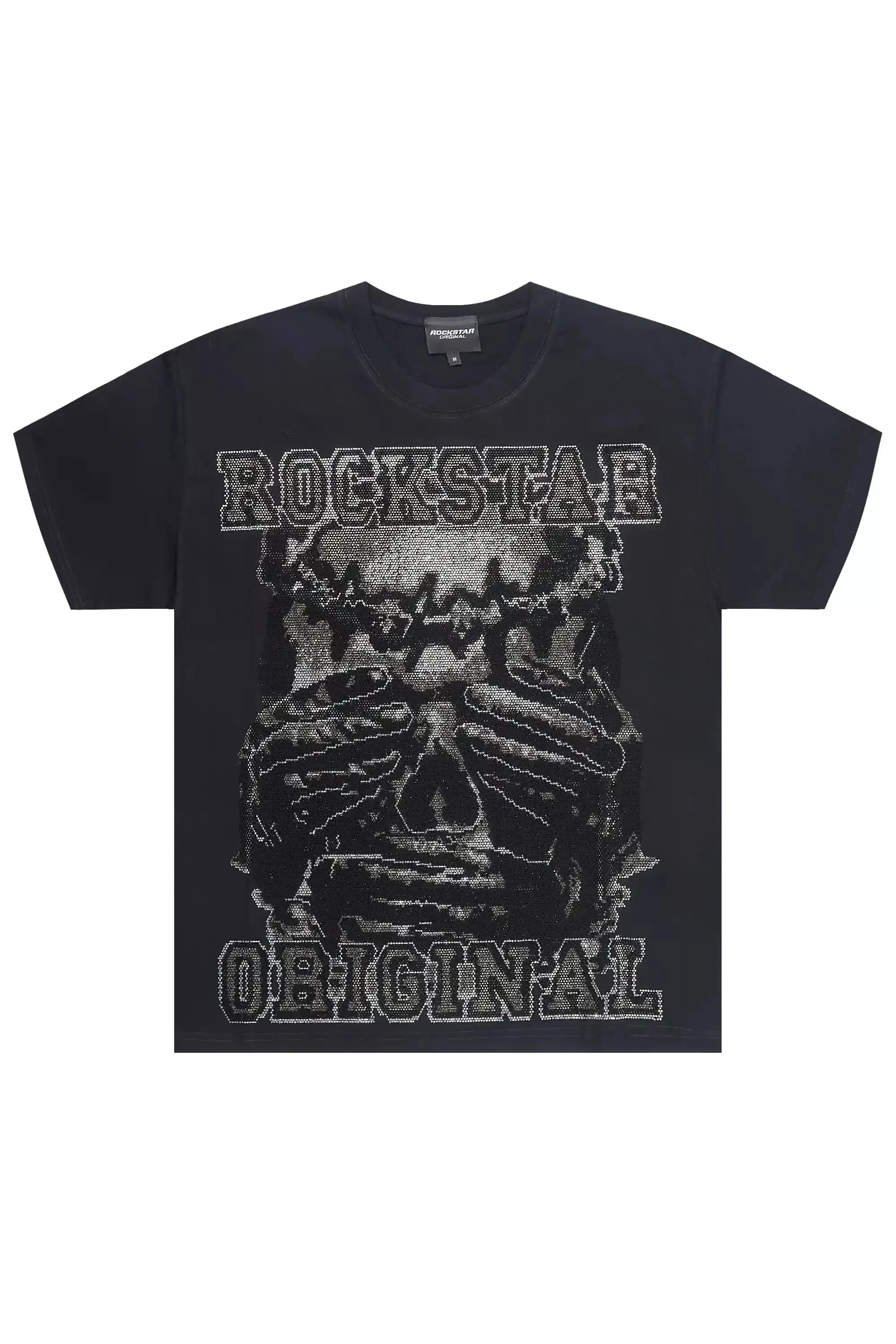 Move In Silence Black Graphic Rhinestone T-Shirt sold by Rockstar Original