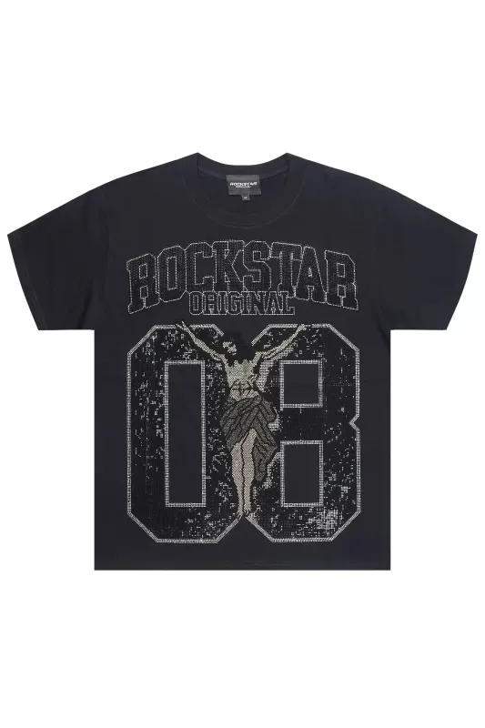 Field 2.0 Black Graphic Rhinestone T-Shirt sold by Rockstar Original