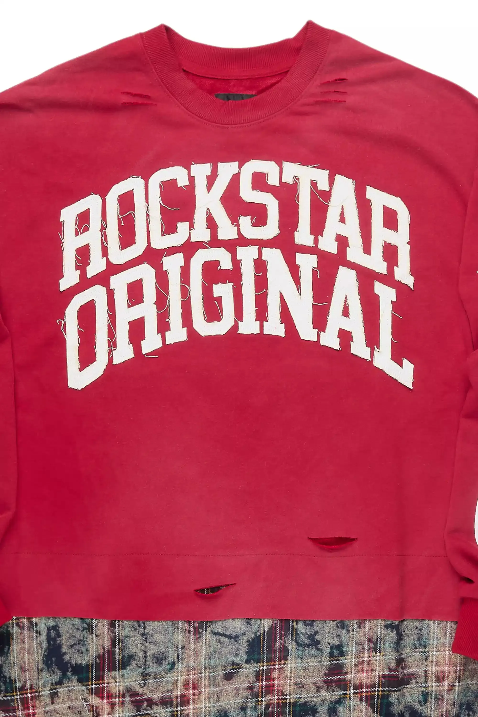 Swerve Red Graphic Flannel Crewneck sold by Rockstar Original product image thumbnail 2