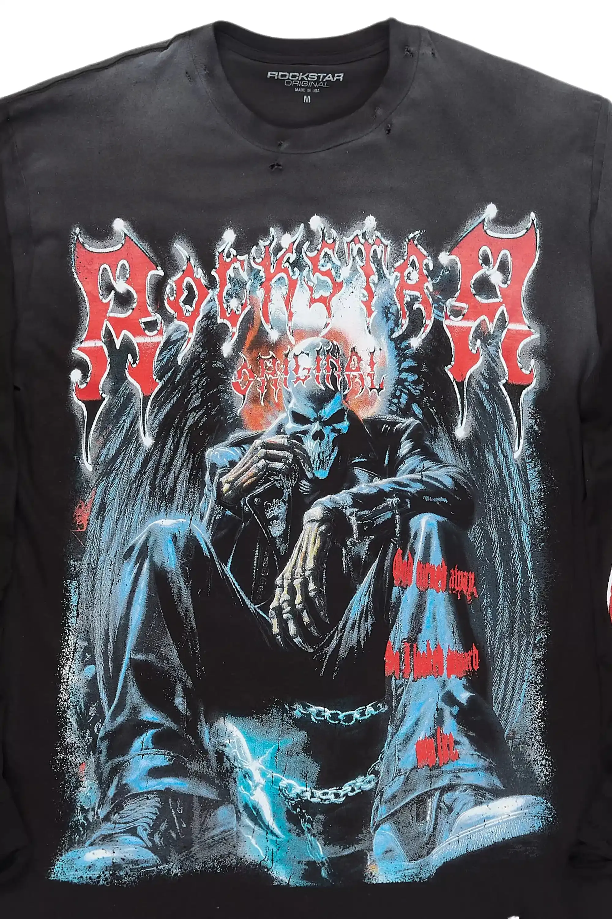 Krowne Black/Red Long Sleeve Graphic T-Shirt sold by Rockstar Original product image thumbnail 2