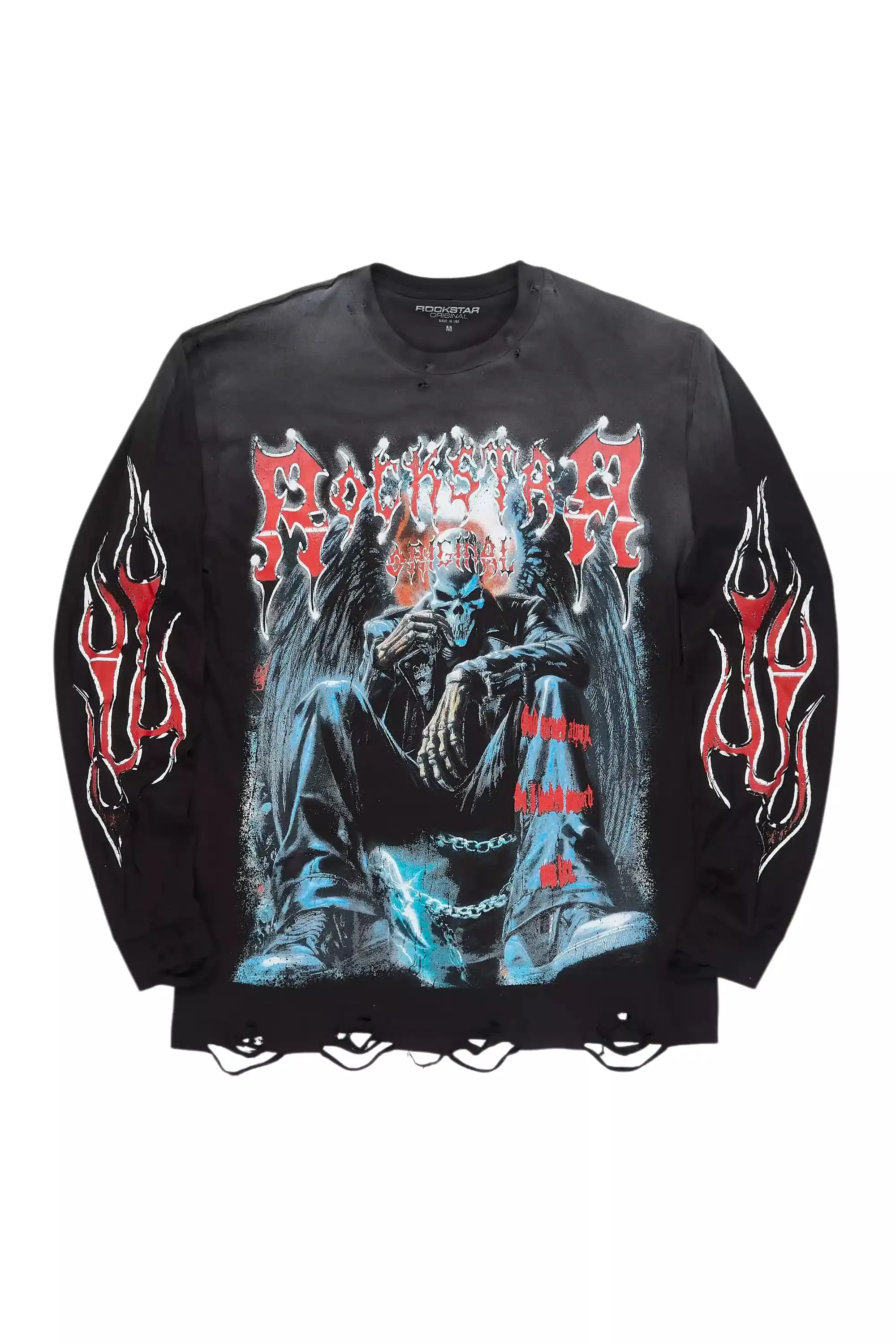 Krowne Black/Red Long Sleeve Graphic T-Shirt sold by Rockstar Original product image thumbnail 5
