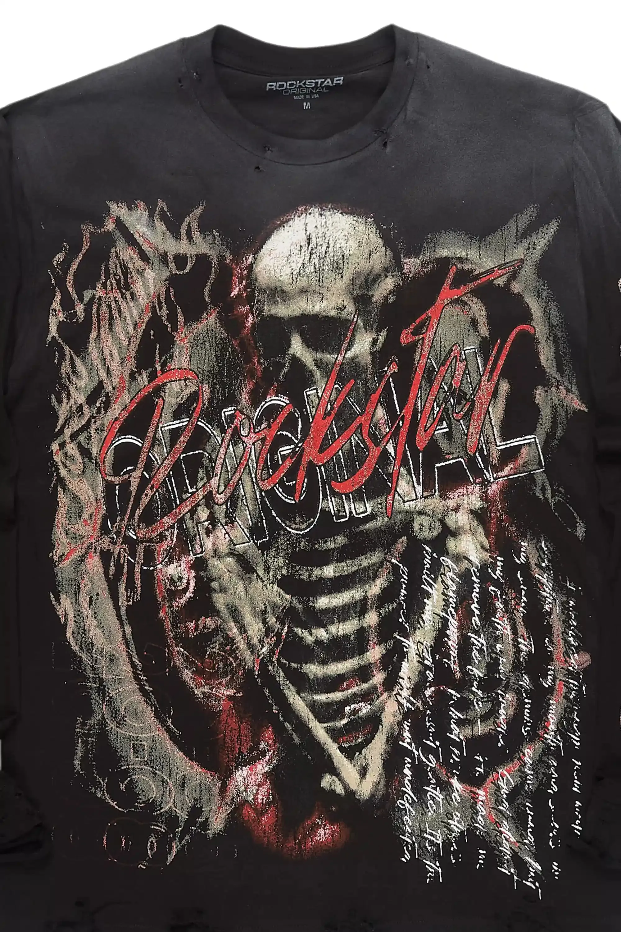 Scipt Black/Red Long Sleeve Graphic T-Shirt sold by Rockstar Original product image thumbnail 2