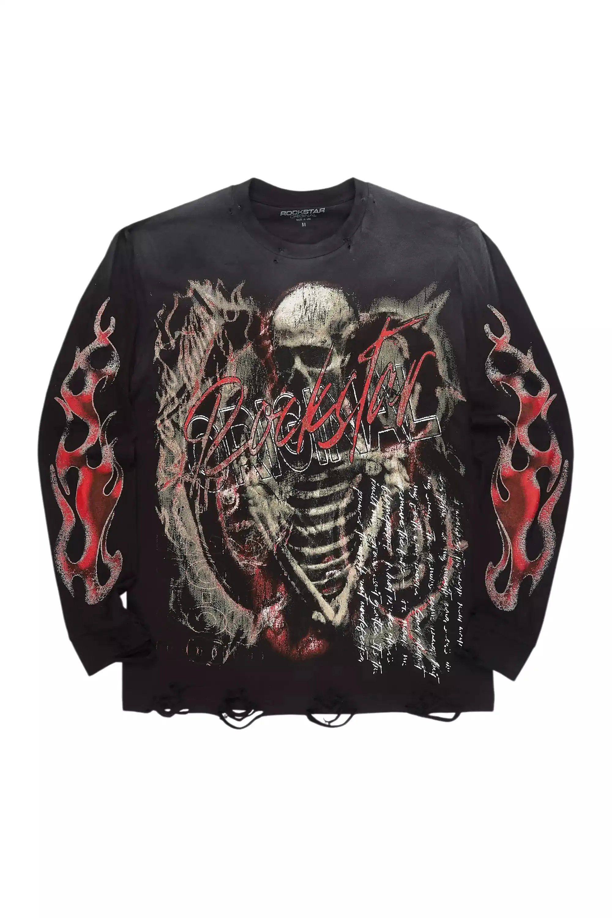 Scipt Black/Red Long Sleeve Graphic T-Shirt sold by Rockstar Original product image thumbnail 5