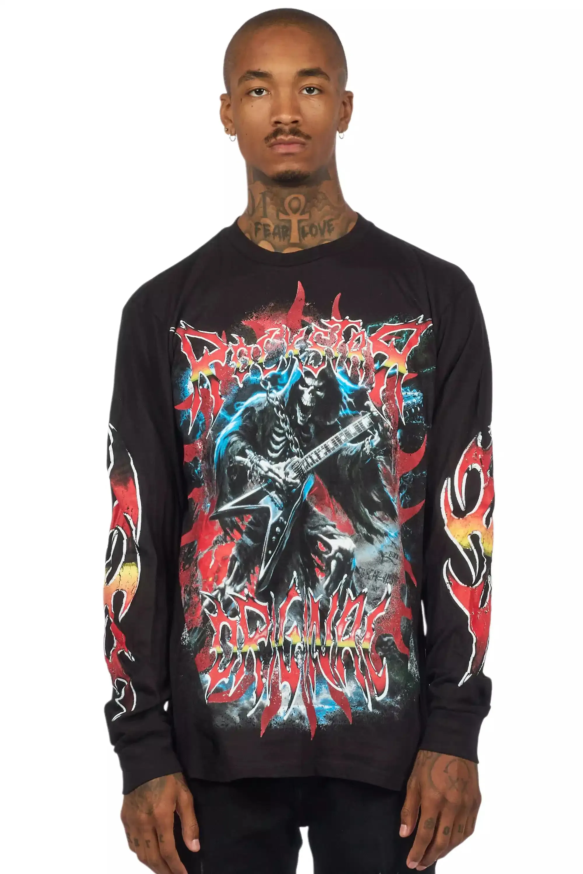 Syn Black/Red Long Sleeve Graphic T-Shirt sold by Rockstar Original
