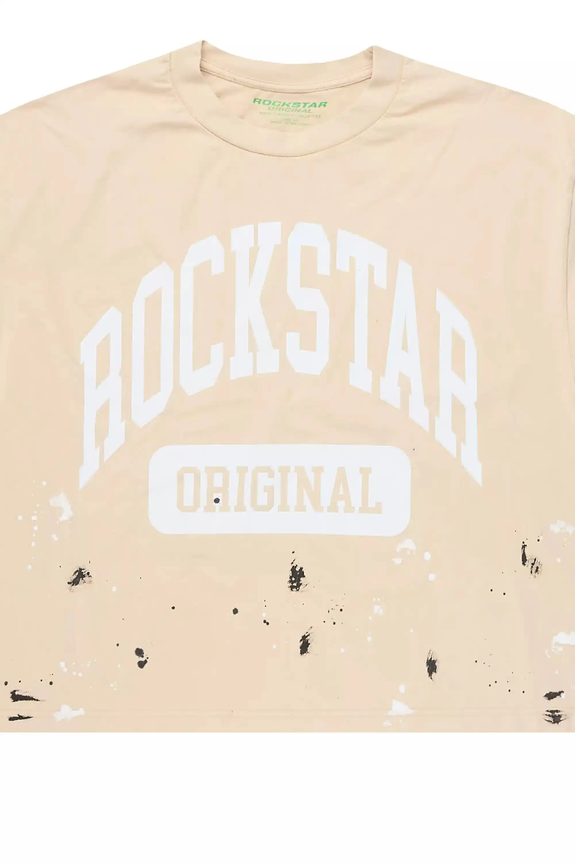 Rainer Beige/White Boxy Crop T-Shirt sold by Rockstar Original product image thumbnail 2