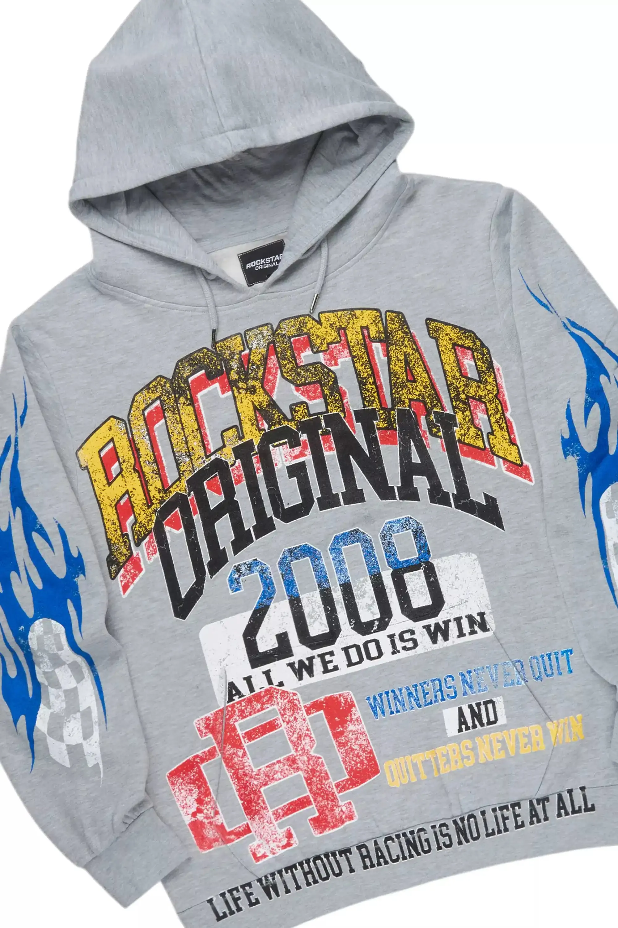 Colorful Race Heather Grey Hoodie Stacked Track Set sold by Rockstar Original product image thumbnail 2