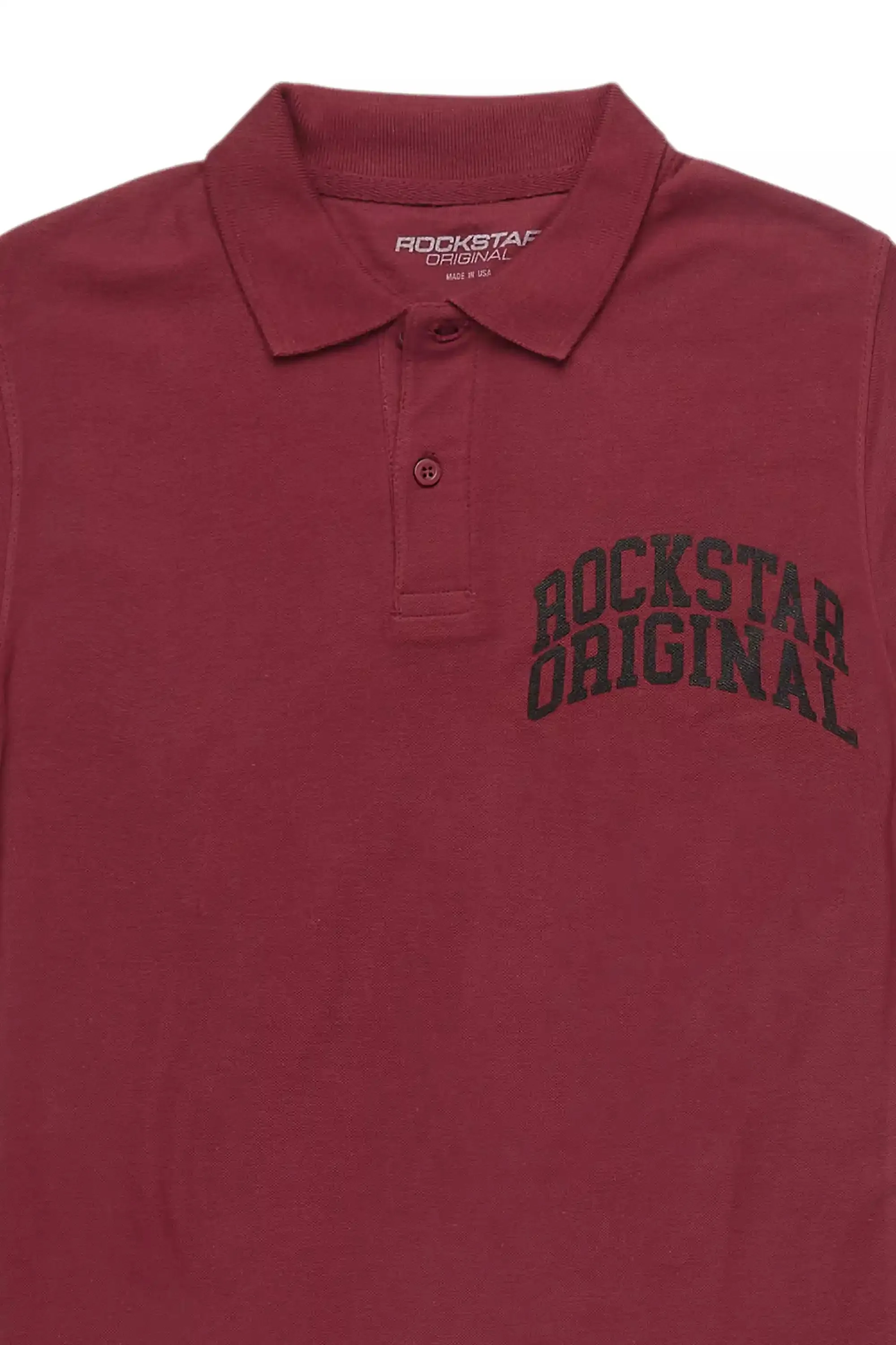 Boys Pete Burgundy/Black Polo sold by Rockstar Original product image thumbnail 2