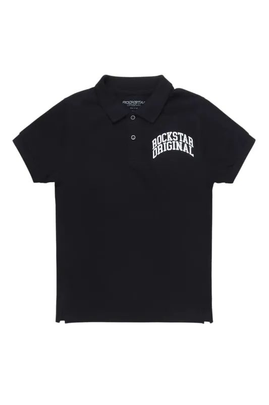 Boys Pete Black/White Polo sold by Rockstar Original