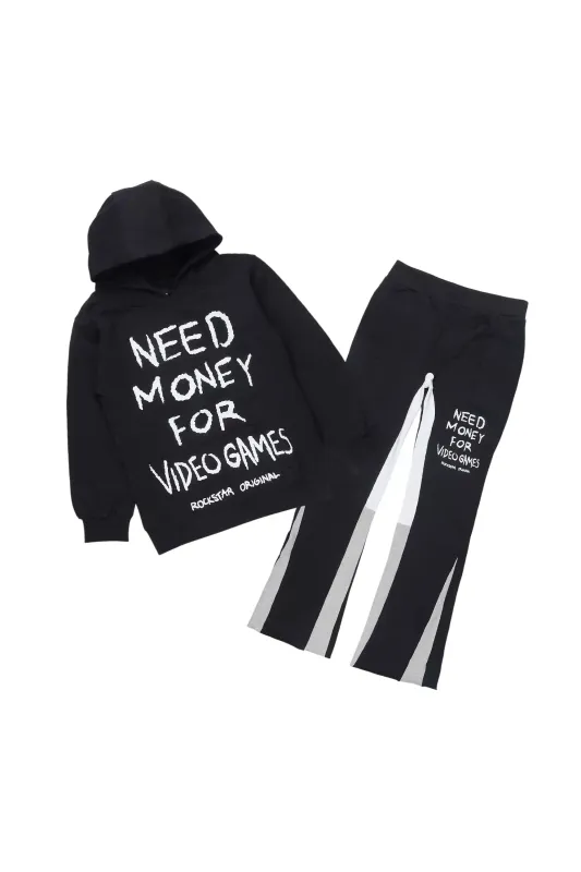 Boys M4 Video Games Black/White Stacked Flare Track Set sold by Rockstar Original