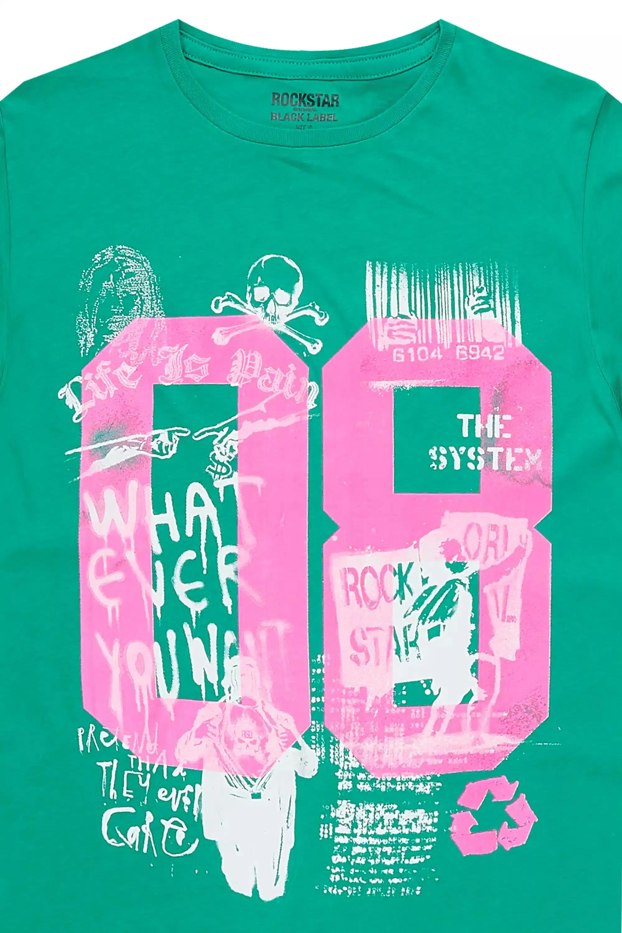 Girls Kammy Green/Pink Graphic T-Shirt sold by Rockstar Original product image thumbnail 2