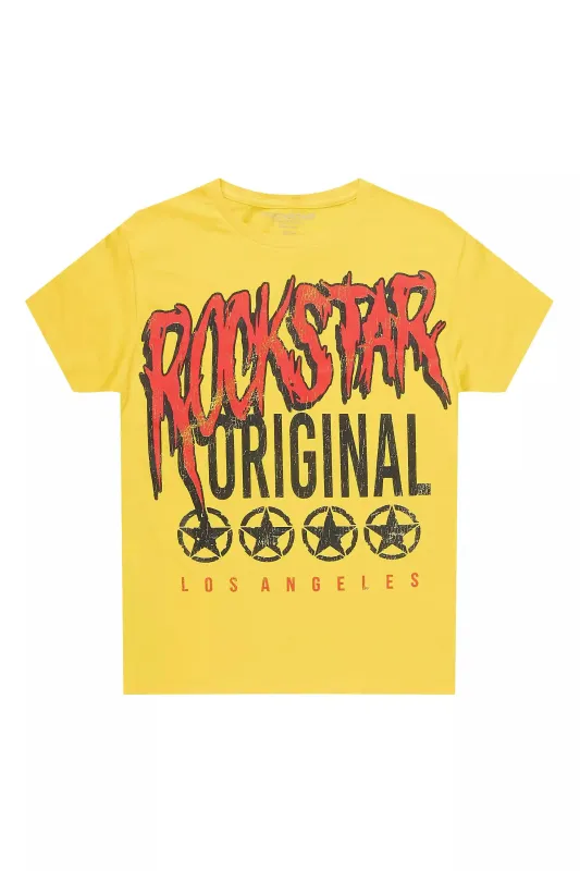 Boys Wizzurd Yellow/Red Graphic T-Shirt sold by Rockstar Original