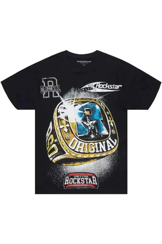 Vakiyah Black Graphic Short Sleeve Tee sold by Rockstar Original